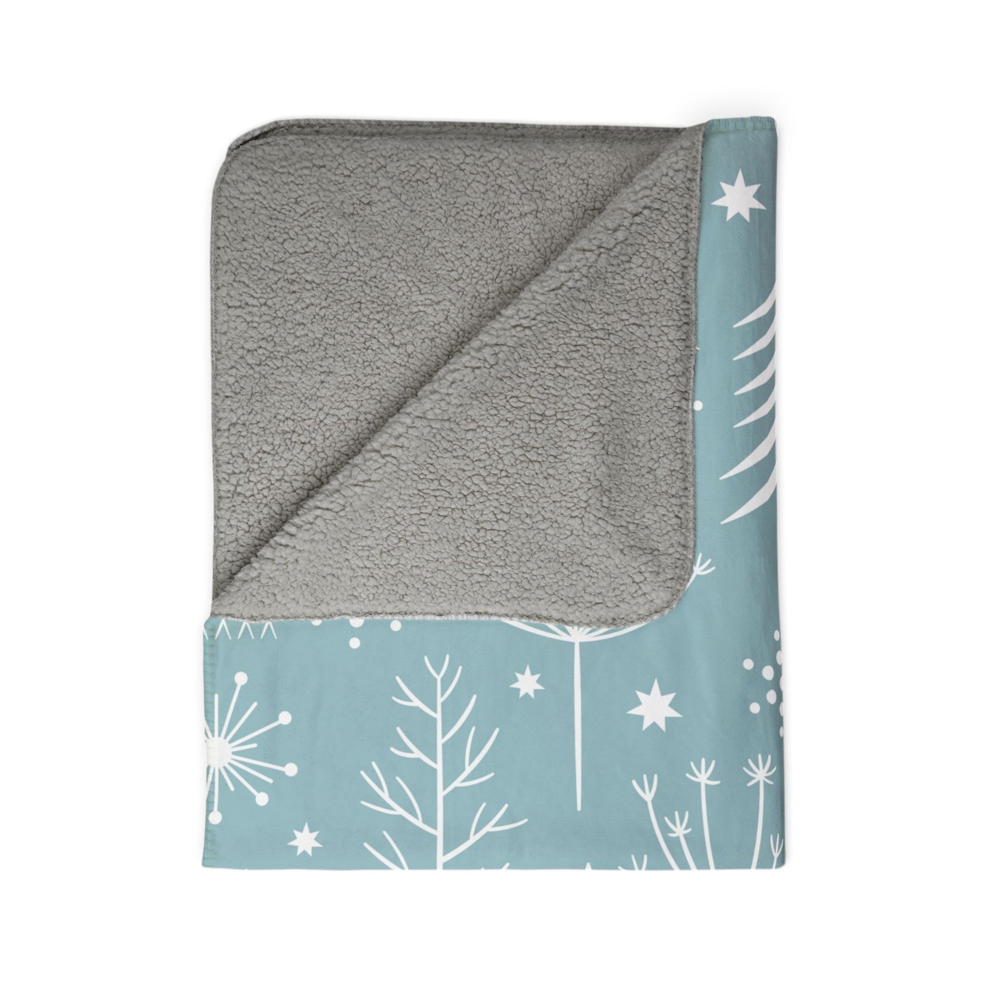 Cozy Winter Fleece Blanket, Plush Sherpa Throw for Snuggling, Perfect Holiday Gift, Tree Pattern Blanket, Home Decor, Christmas Decor
