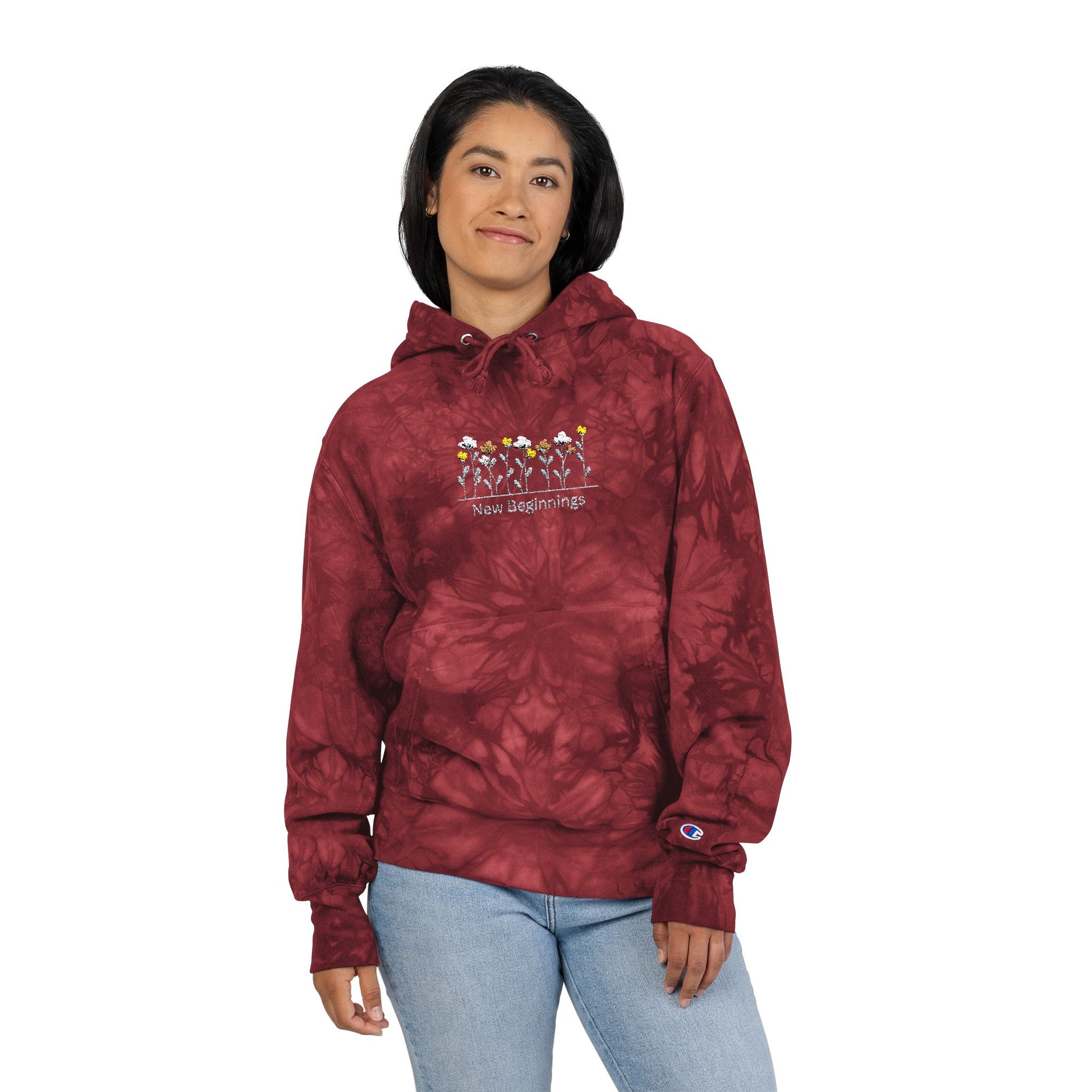 Chic Tie-Dye Unisex Hoodie, Embroidered Fashion Sweatshirt, Cozy Casual Wear, Gift for Him/Her, Perfect for Festivals and Everyday Style