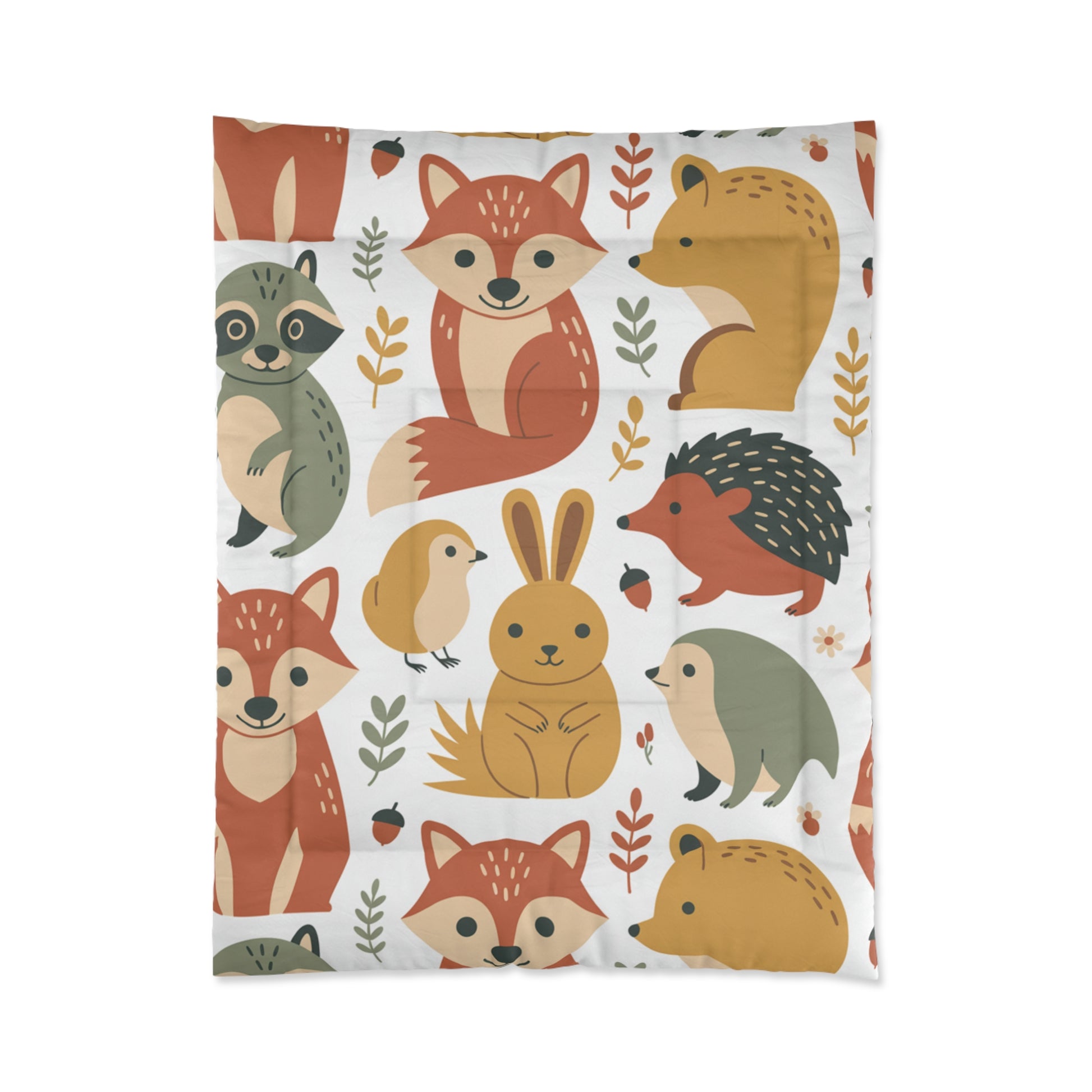 Whimsical Animal Comforter, Cozy Bedding for Kids, Cute Bedroom Decor, Nature-Inspired Quilt, Perfect for Nurseries & Adventurous Spaces