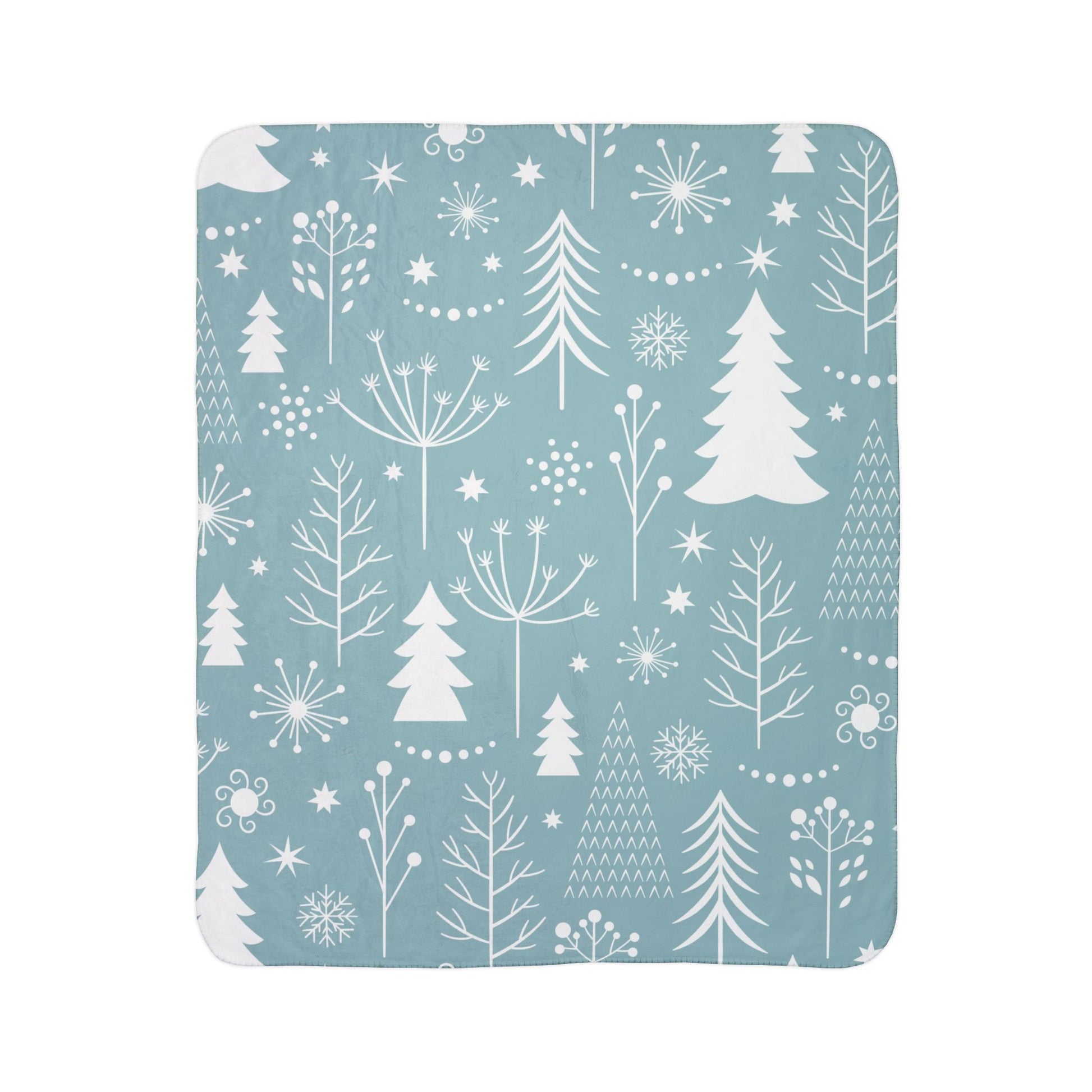 Cozy Winter Fleece Blanket, Plush Sherpa Throw for Snuggling, Perfect Holiday Gift, Tree Pattern Blanket, Home Decor, Christmas Decor