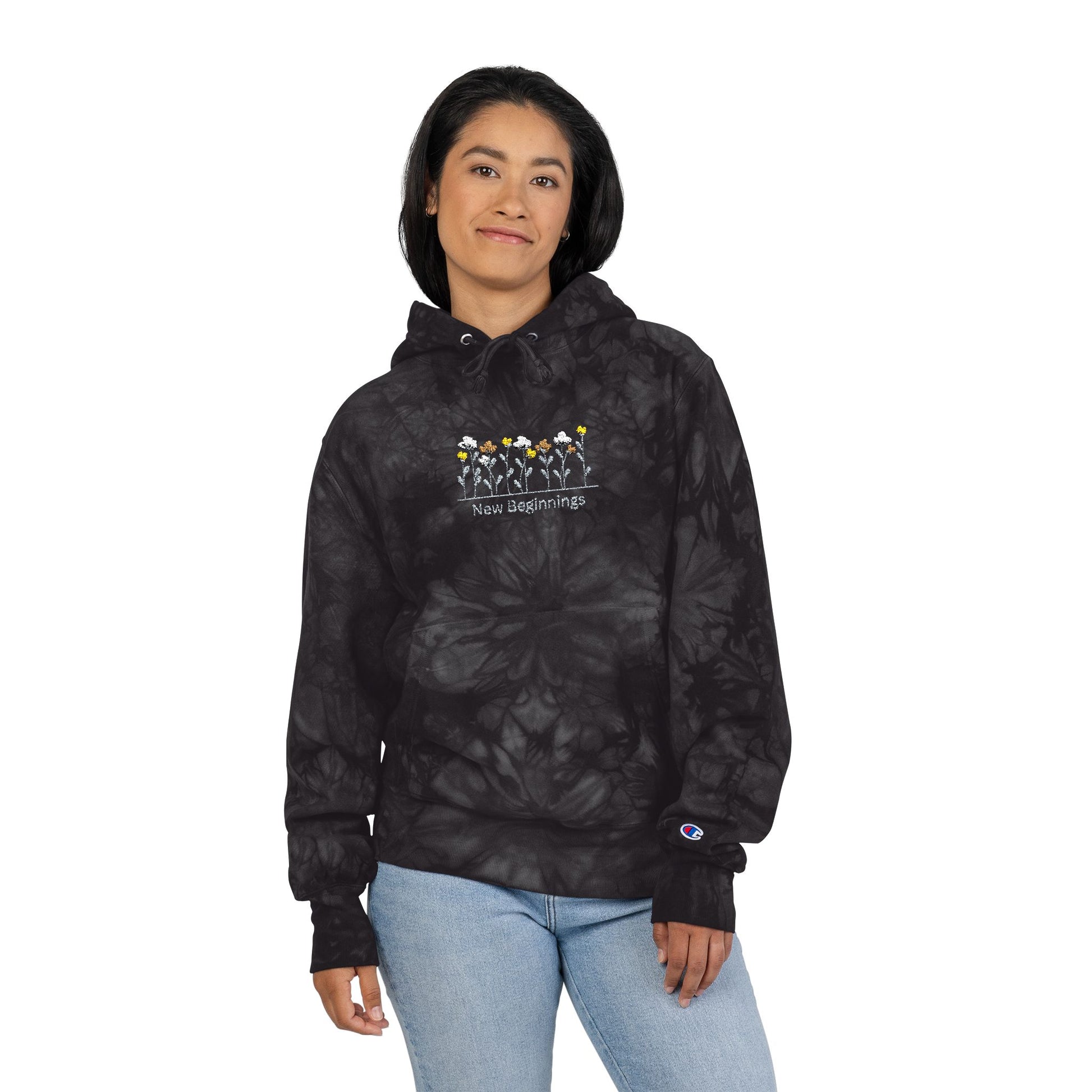 Chic Tie-Dye Unisex Hoodie, Embroidered Fashion Sweatshirt, Cozy Casual Wear, Gift for Him/Her, Perfect for Festivals and Everyday Style