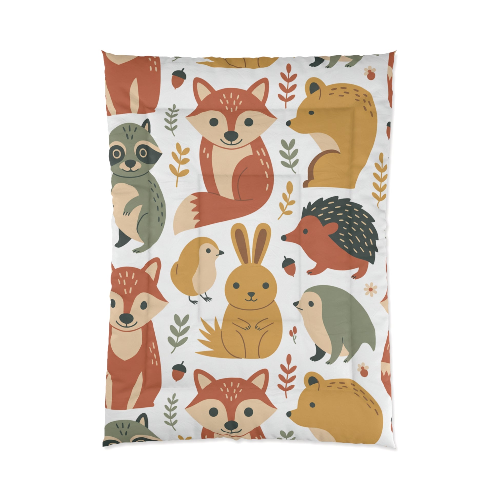 Whimsical Animal Comforter, Cozy Bedding for Kids, Cute Bedroom Decor, Nature-Inspired Quilt, Perfect for Nurseries & Adventurous Spaces