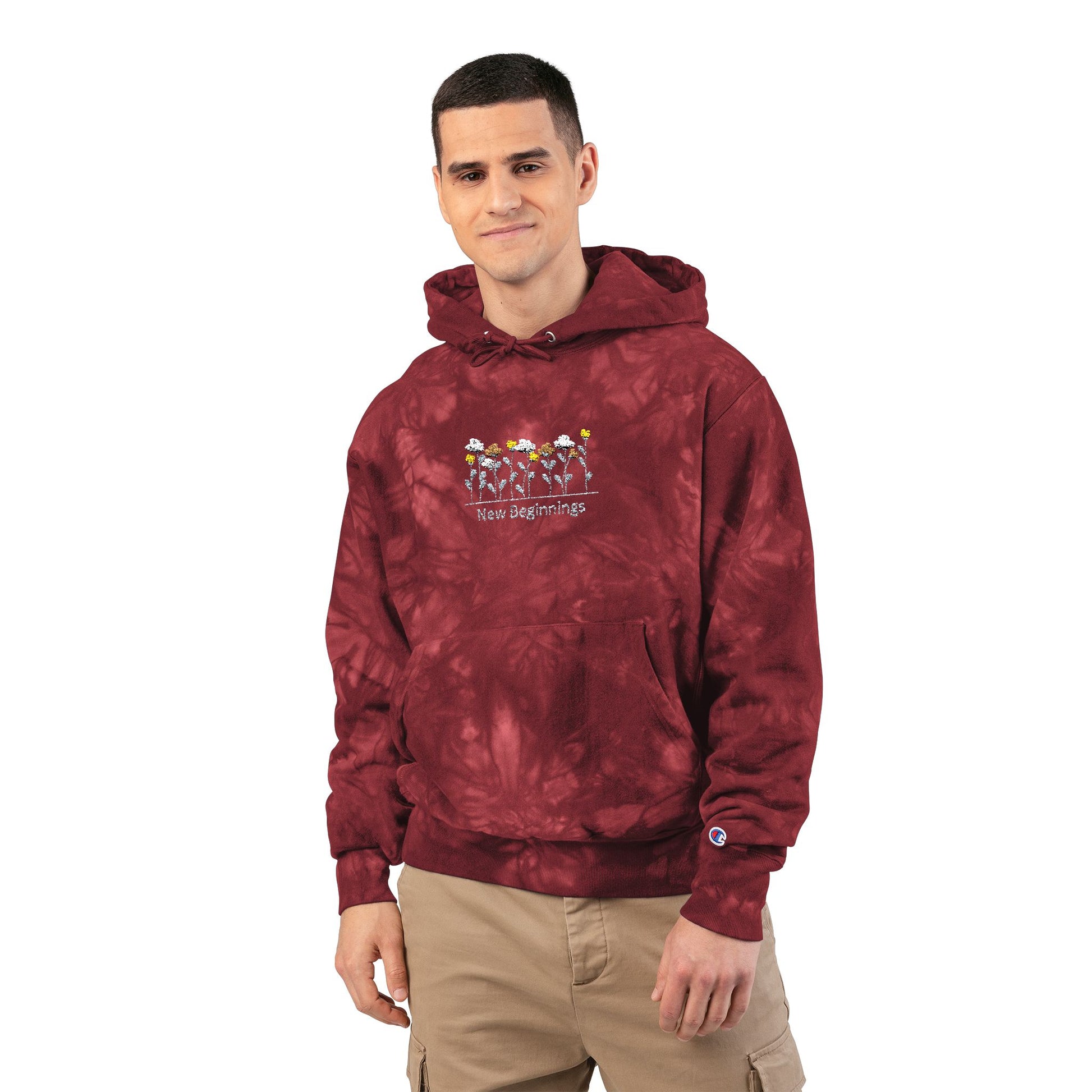 Chic Tie-Dye Unisex Hoodie, Embroidered Fashion Sweatshirt, Cozy Casual Wear, Gift for Him/Her, Perfect for Festivals and Everyday Style