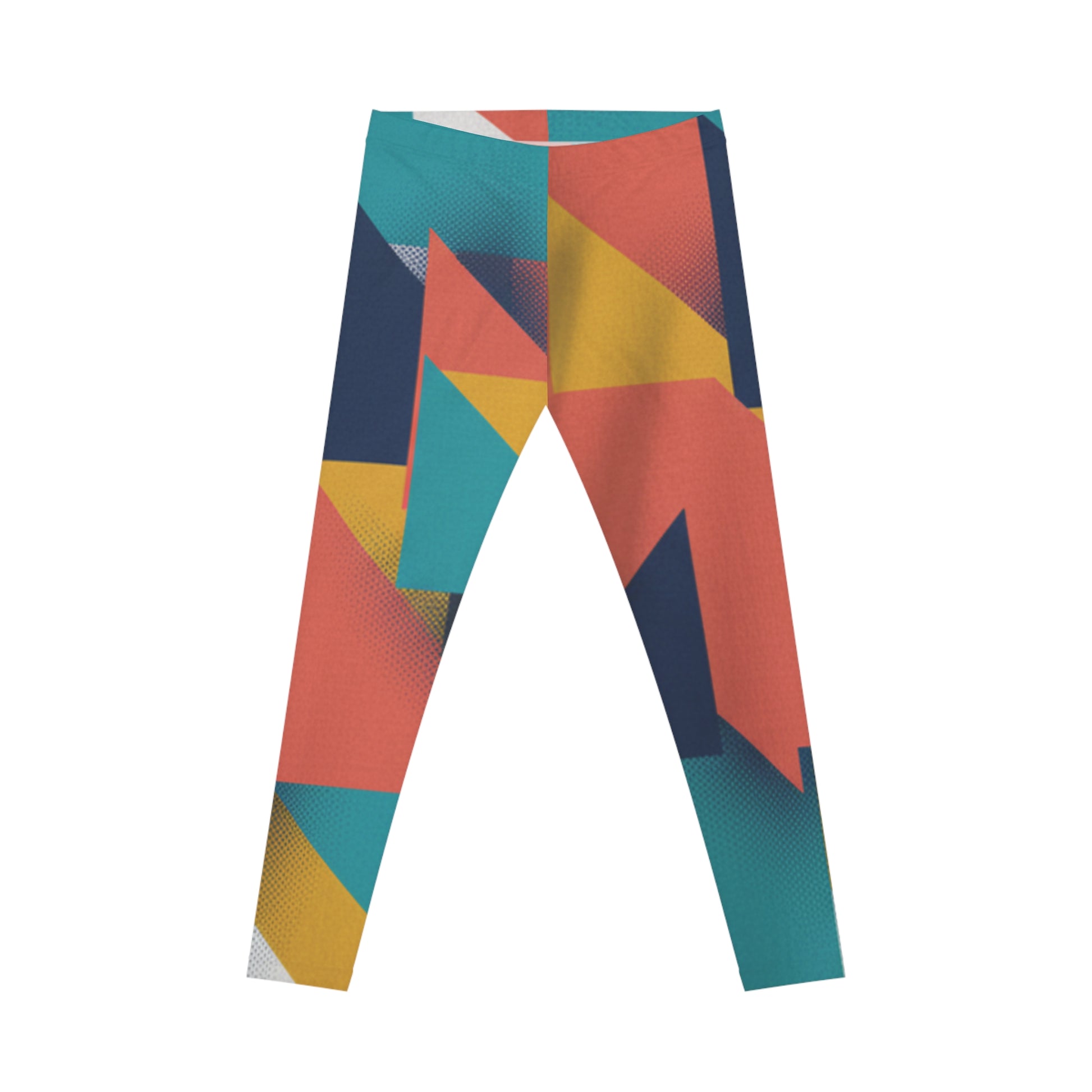 Colorblock Geometric Women's Leggings — Vibrant Abstract All-Over Print