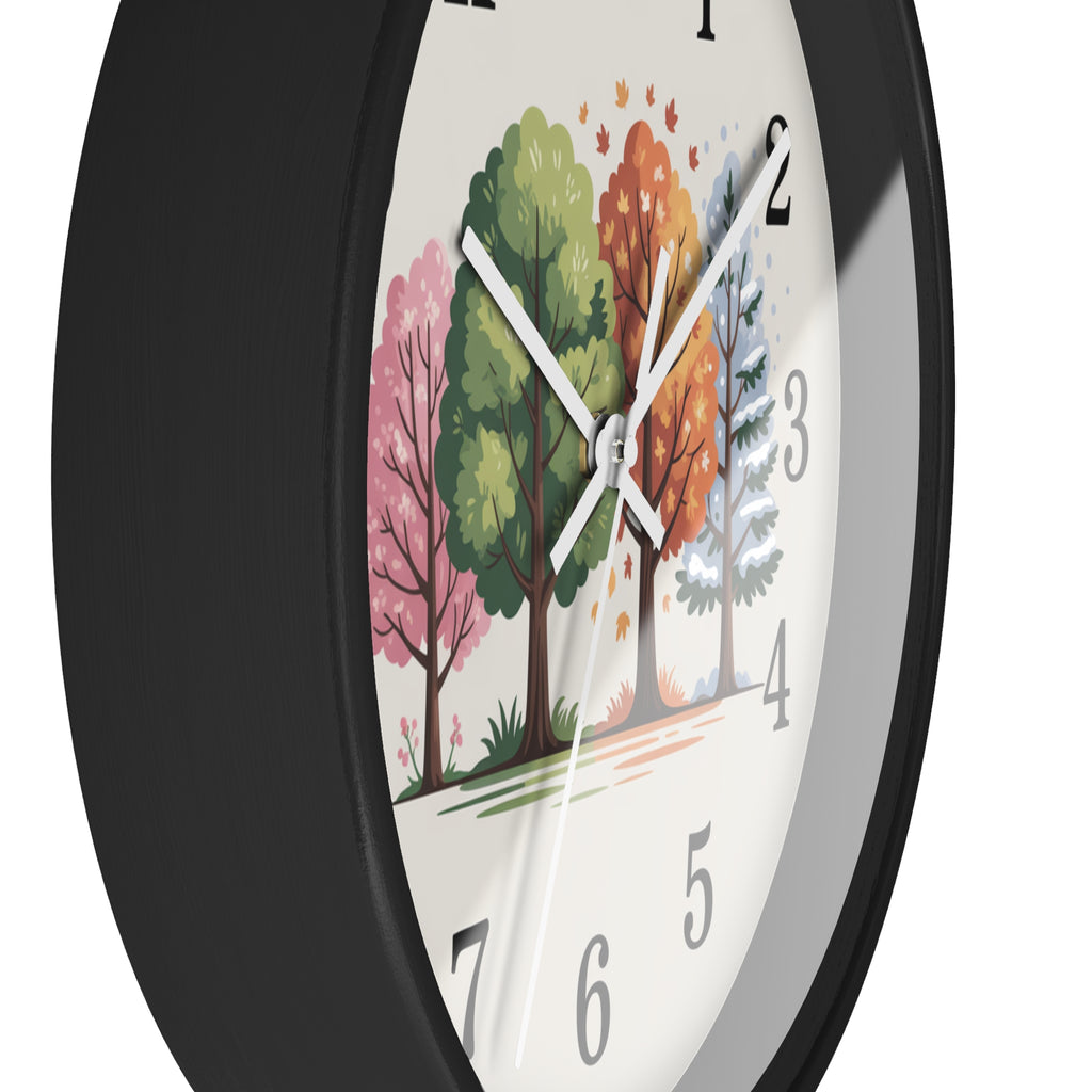 Seasonal Trees Wall Clock – Nature-Inspired Home Decor
