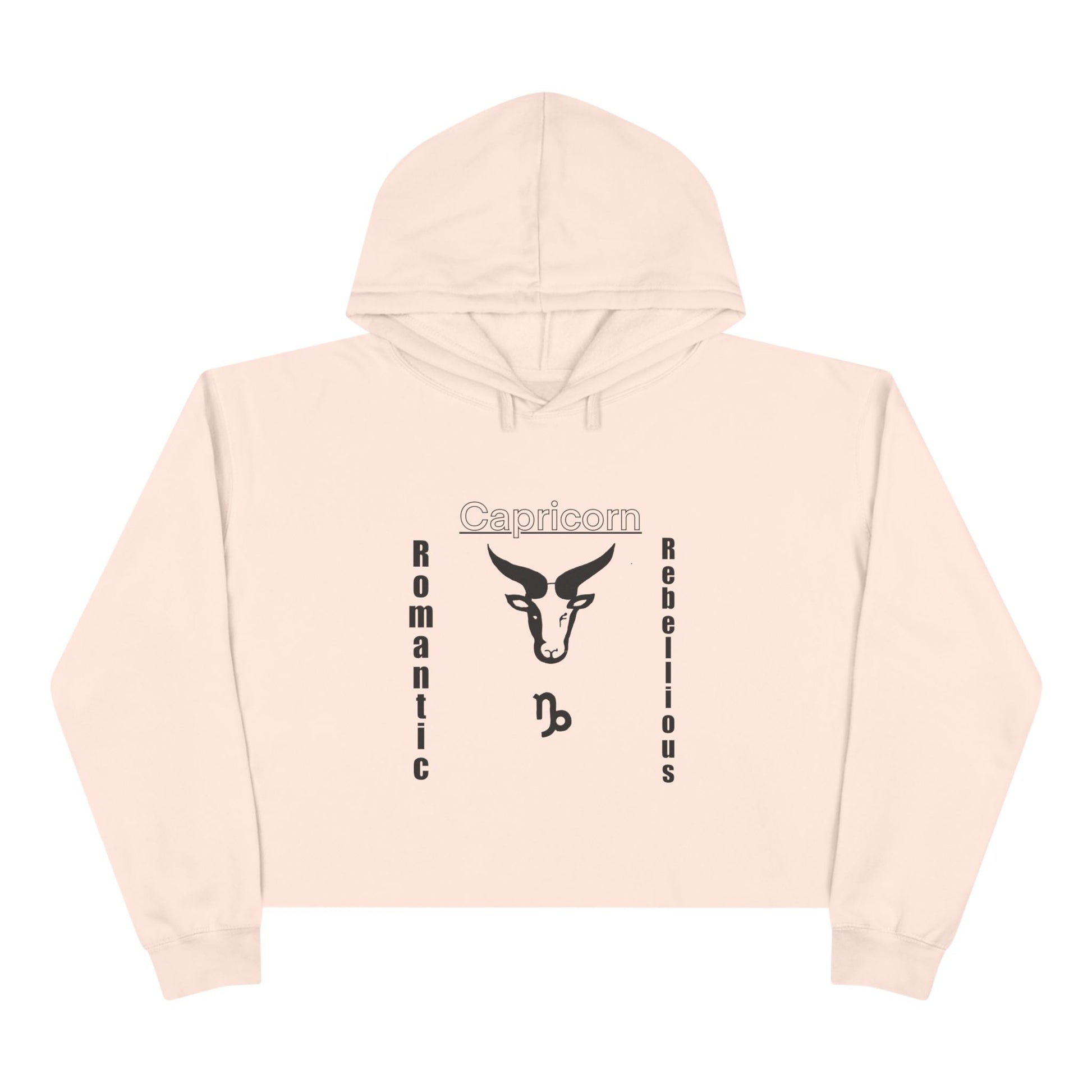 Stylish Crop Hoodie - Romantic & Rebellious Capricorn Design, Trendy Apparel, Perfect Gift for Zodiac Lovers, Astrology Fashion