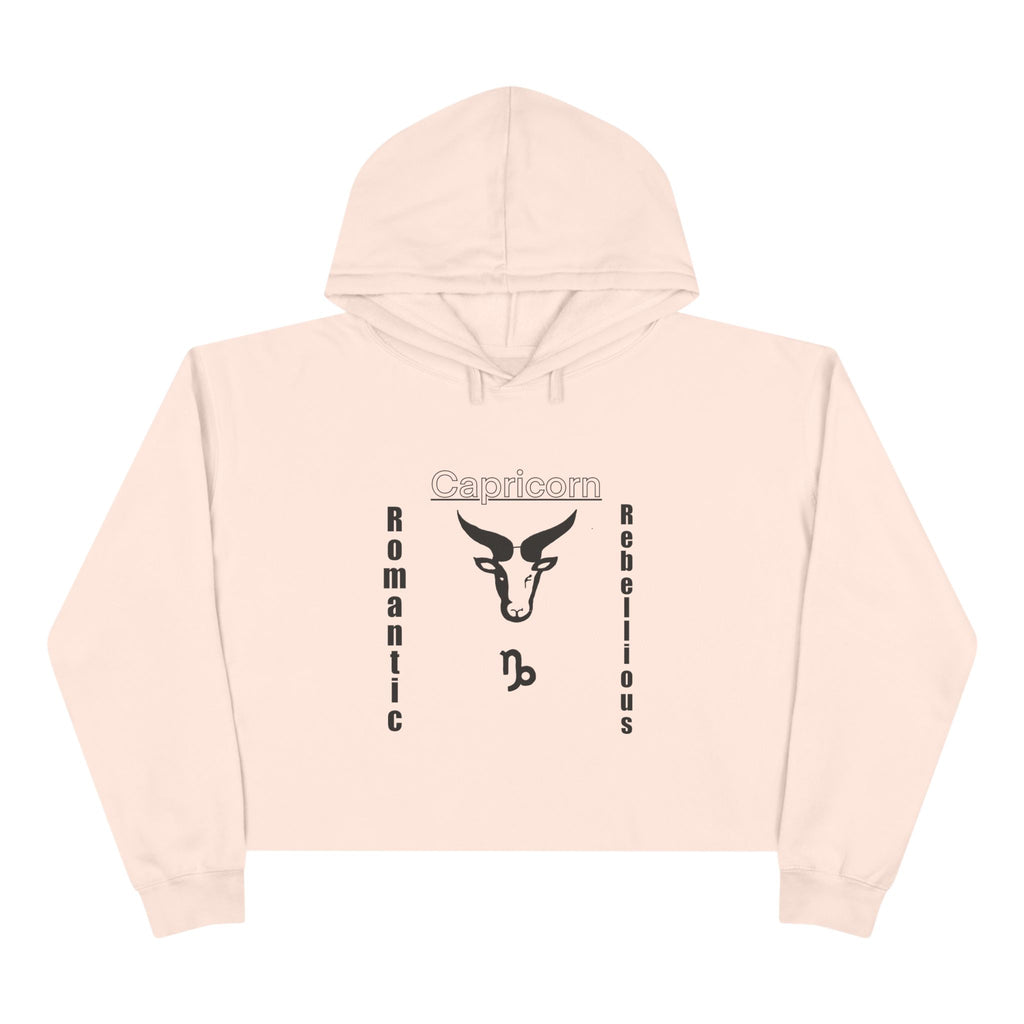 Stylish Crop Hoodie - Romantic & Rebellious Capricorn Design, Trendy Apparel, Perfect Gift for Zodiac Lovers, Astrology Fashion