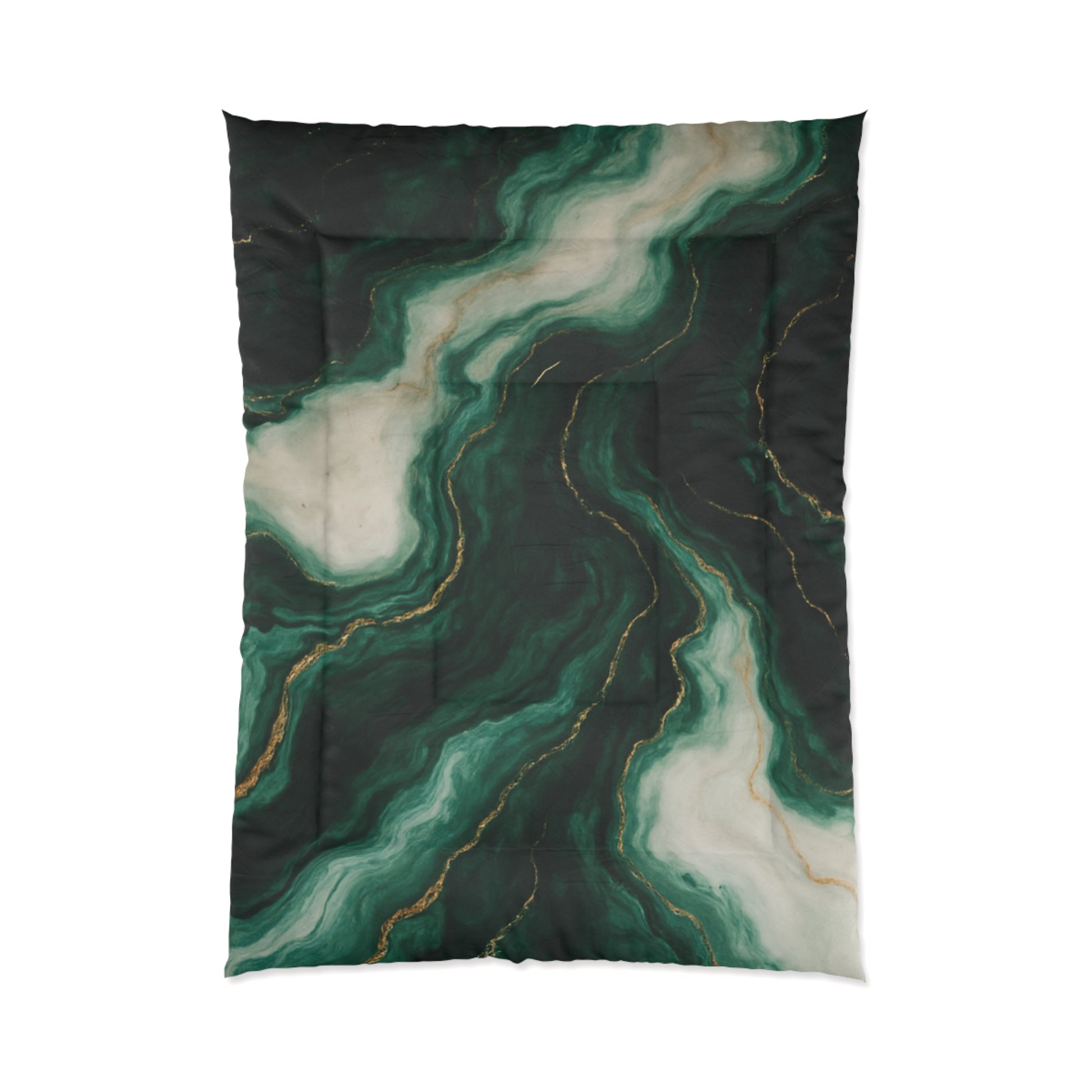 Elegant Marble Green Comforter - Luxury Bedding, Home Decor, Gift for Her, Cozy Bedroom Essentials, Modern Interior Accent
