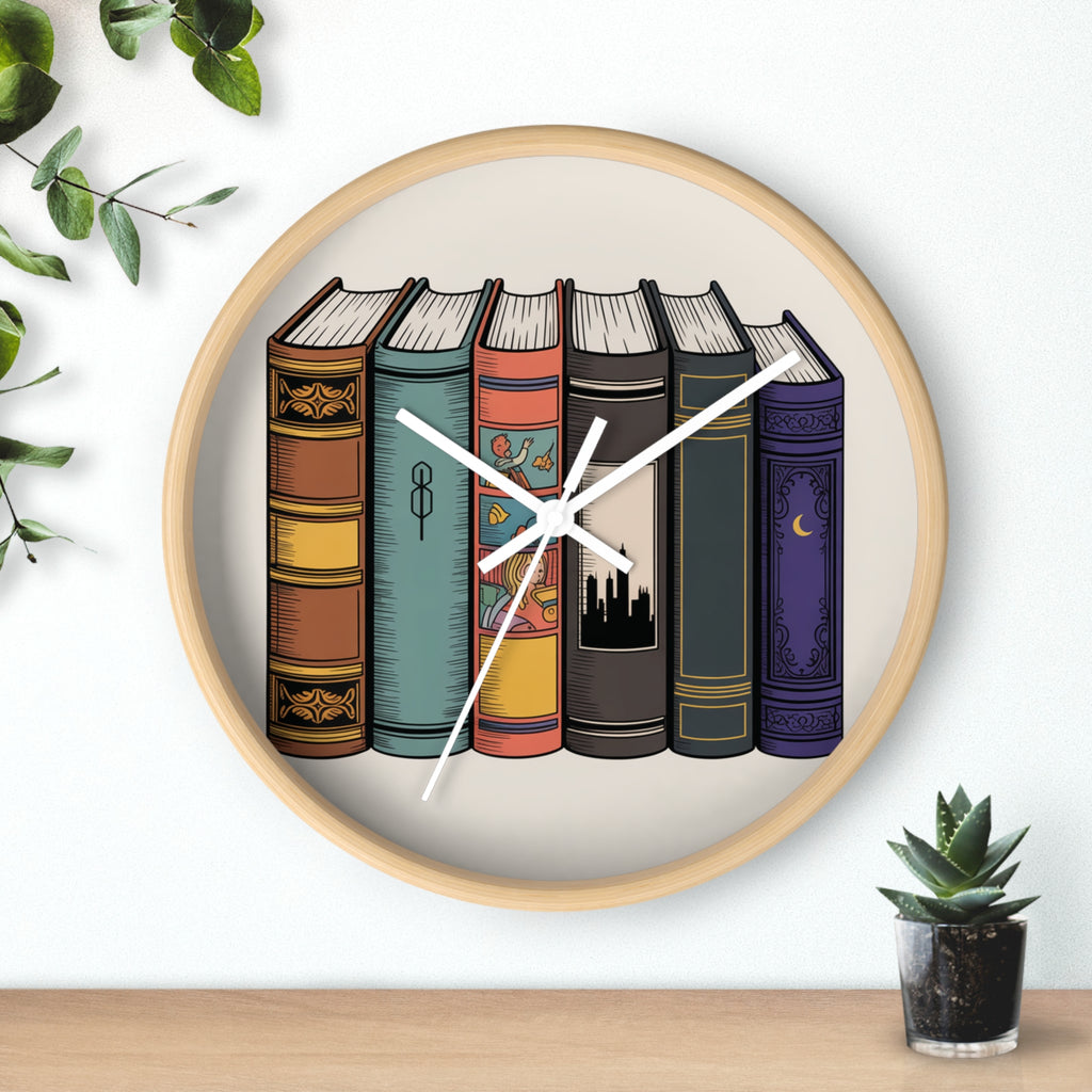 Book Lover's Wall Clock - Literary Decor for Cozy Homes