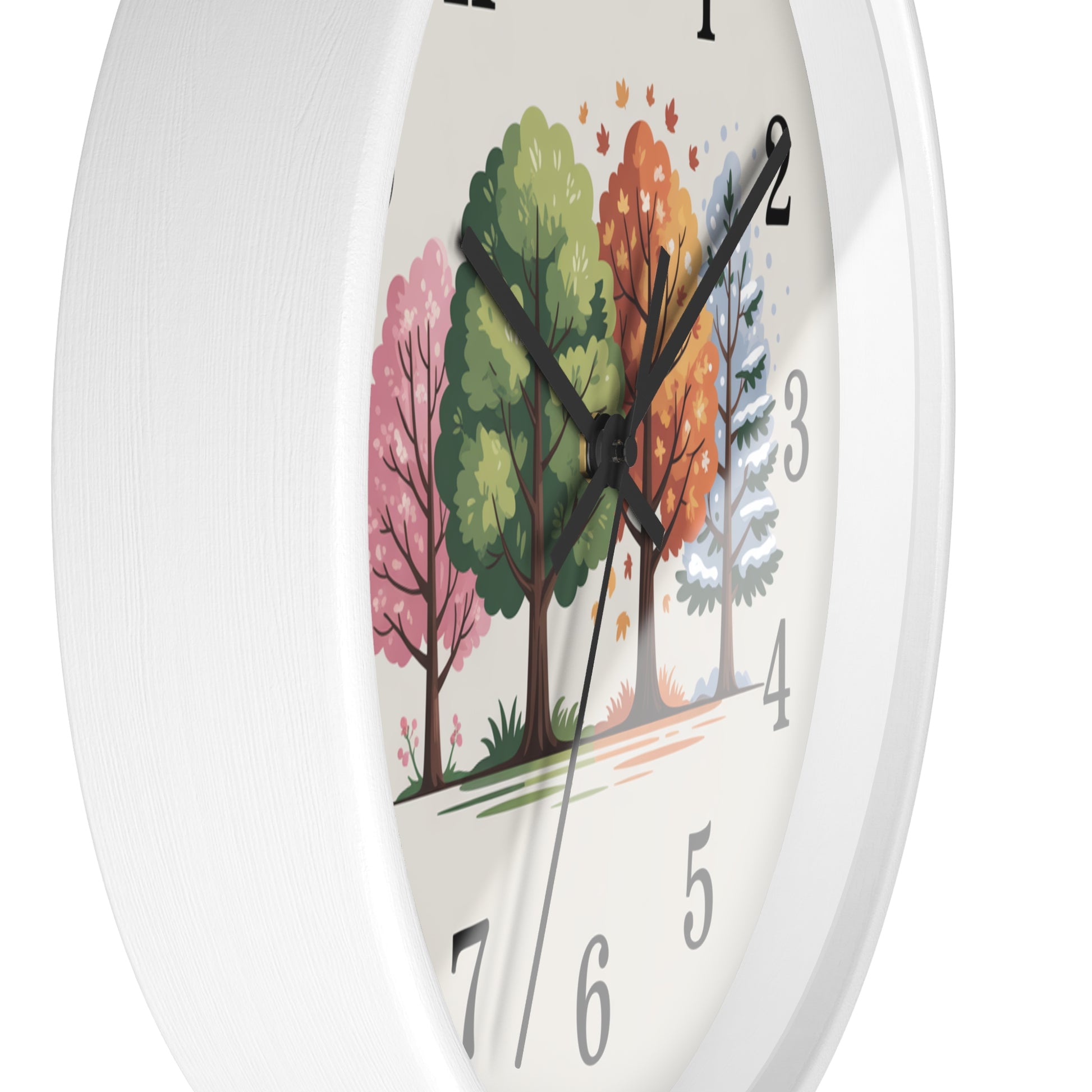 Seasonal Trees Wall Clock – Nature-Inspired Home Decor