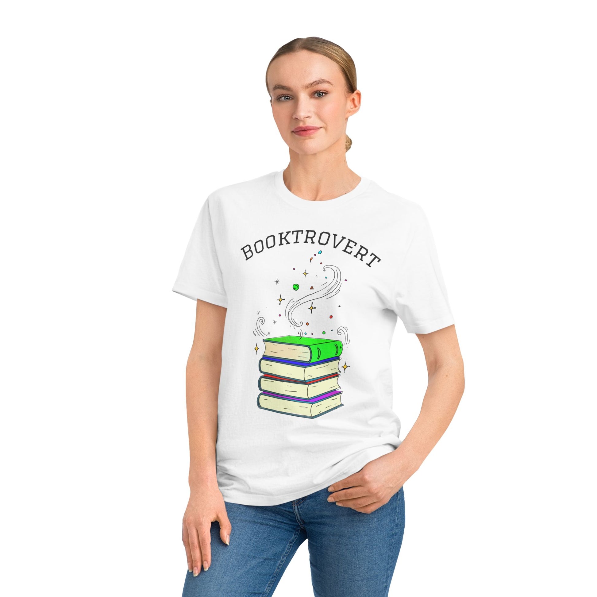 Booktrovert T-Shirt — Magical Stack of Books Tee for Book Lovers