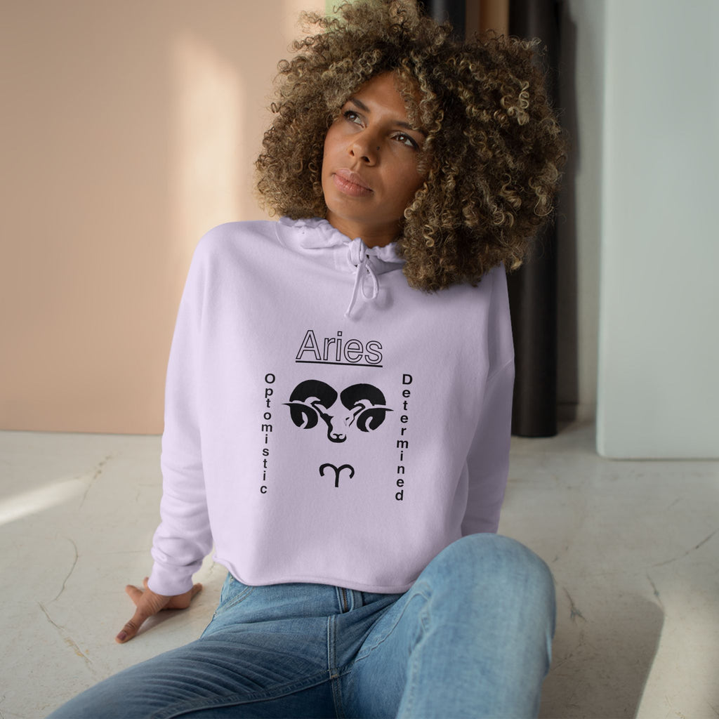 Aries Zodiac Crop Hoodie - Determined Style, Astrology Fashion, Gift for Aries, Cozy Astrology Wear, Birthday Celebration Outfit