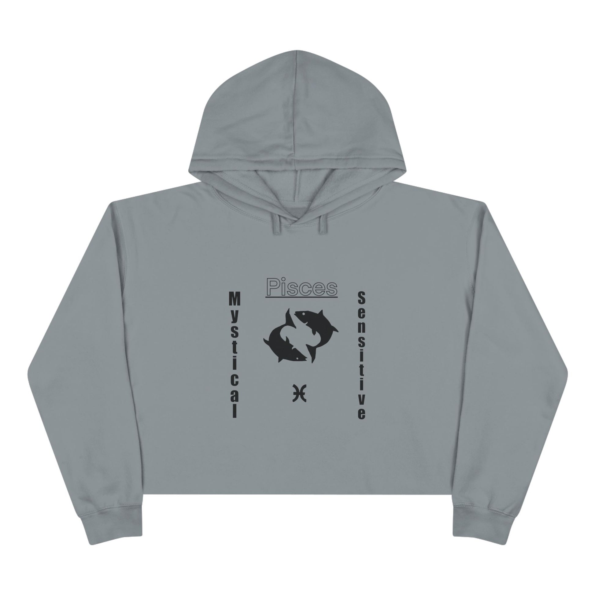 Mystical Pisces Crop Hoodie, Astrology Crop Top, Gift for Her, Zodiac Signs Clothing, Cool Casual Wear, Sensitive Mystical Vibe