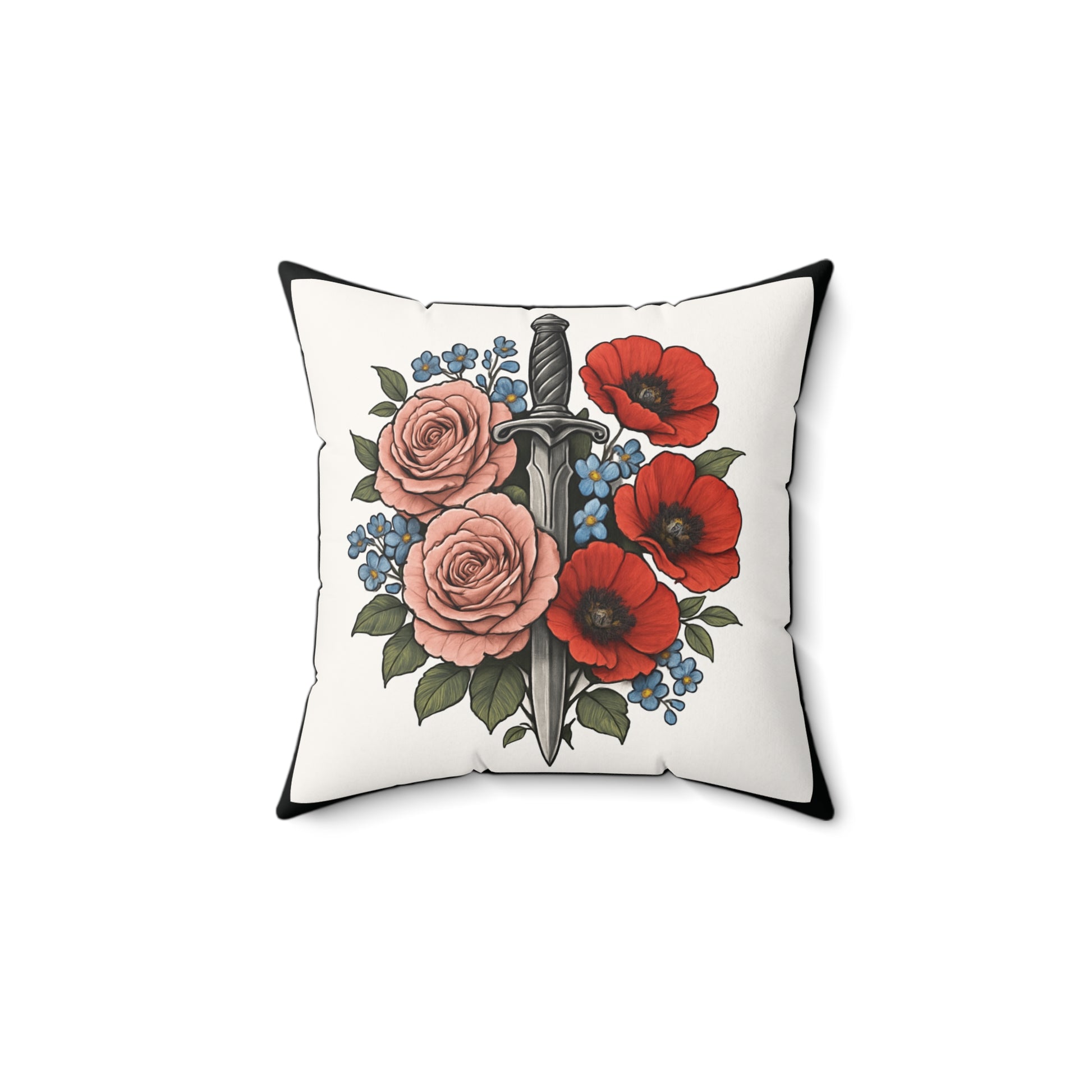Romantic Floral Sword Pillow, Cozy Home Decor, Gift for Her, Boho Style Cushion, Bedroom Accent, Unique Housewarming