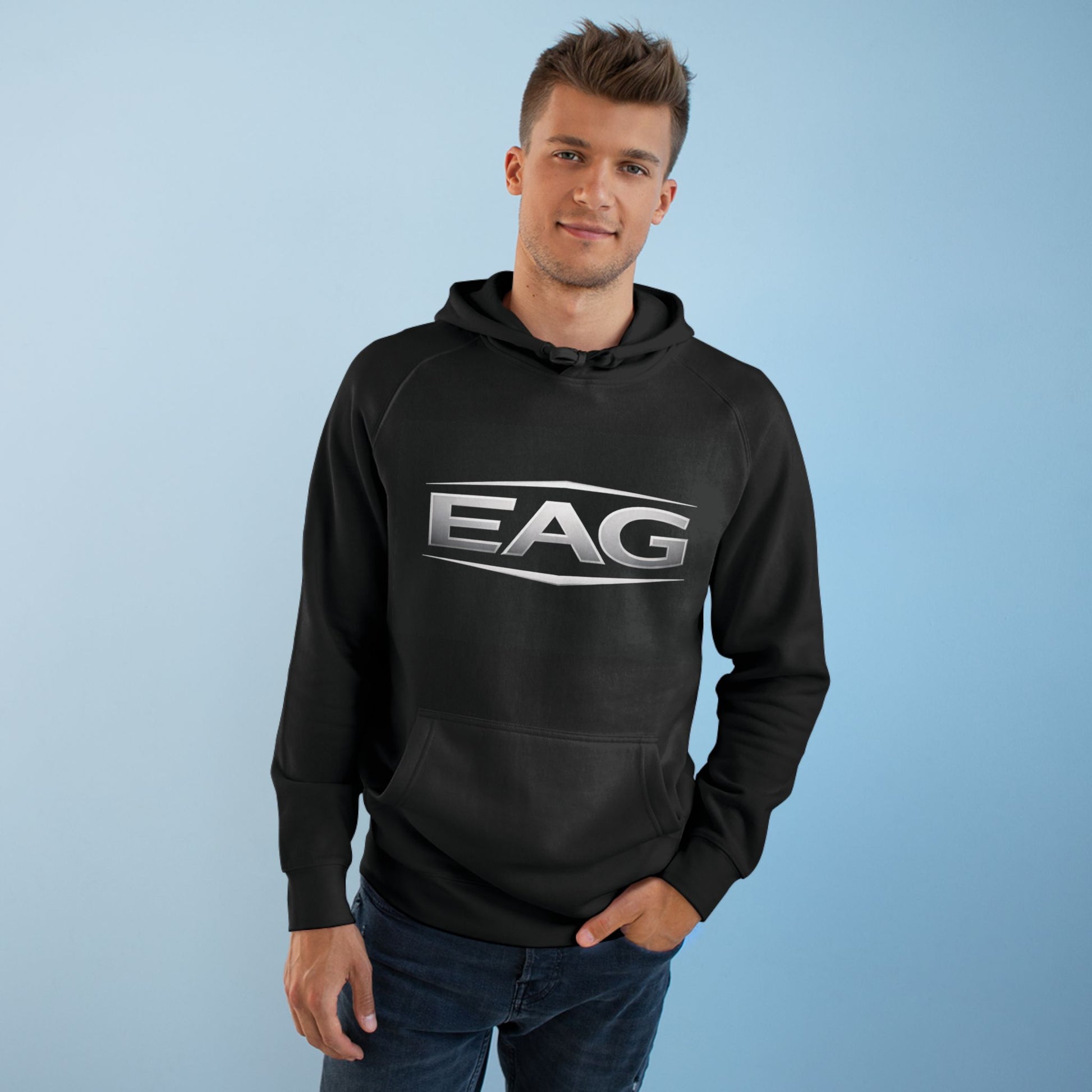 EAG Logo Hoodie — Sleek Metallic Emblem Pullover