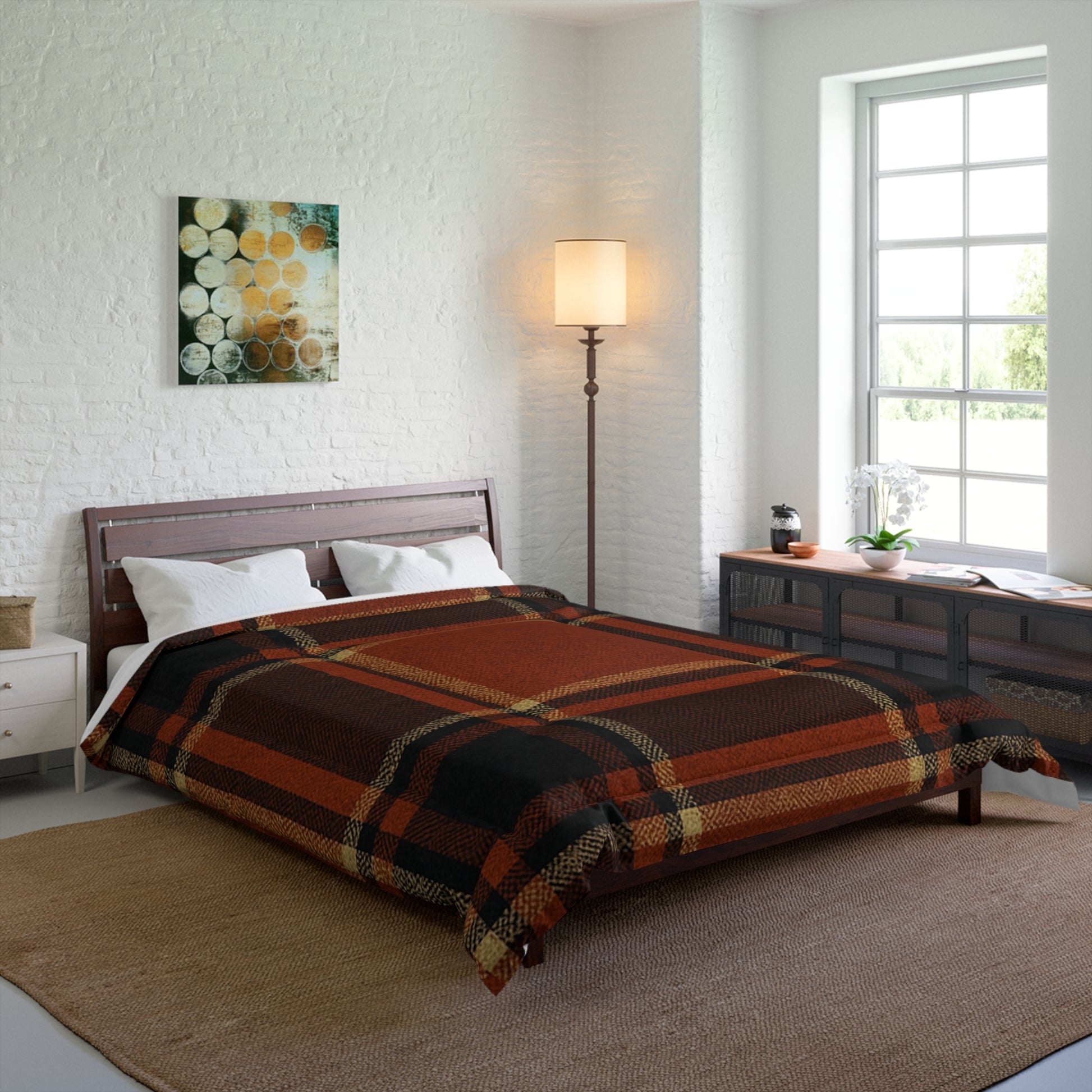 Plaid Comforter - Cozy Blanket for Home, Rustic Style Bedding, Warm Quilt for Fall, Perfect for Gifting, Bedroom Decor
