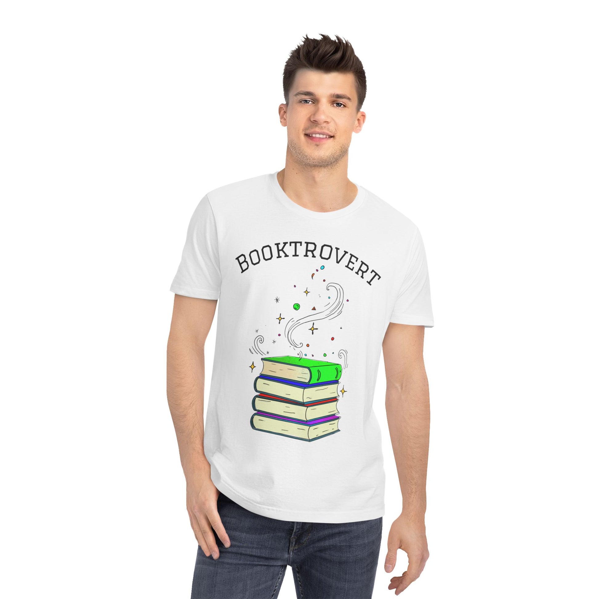 Booktrovert T-Shirt — Magical Stack of Books Tee for Book Lovers