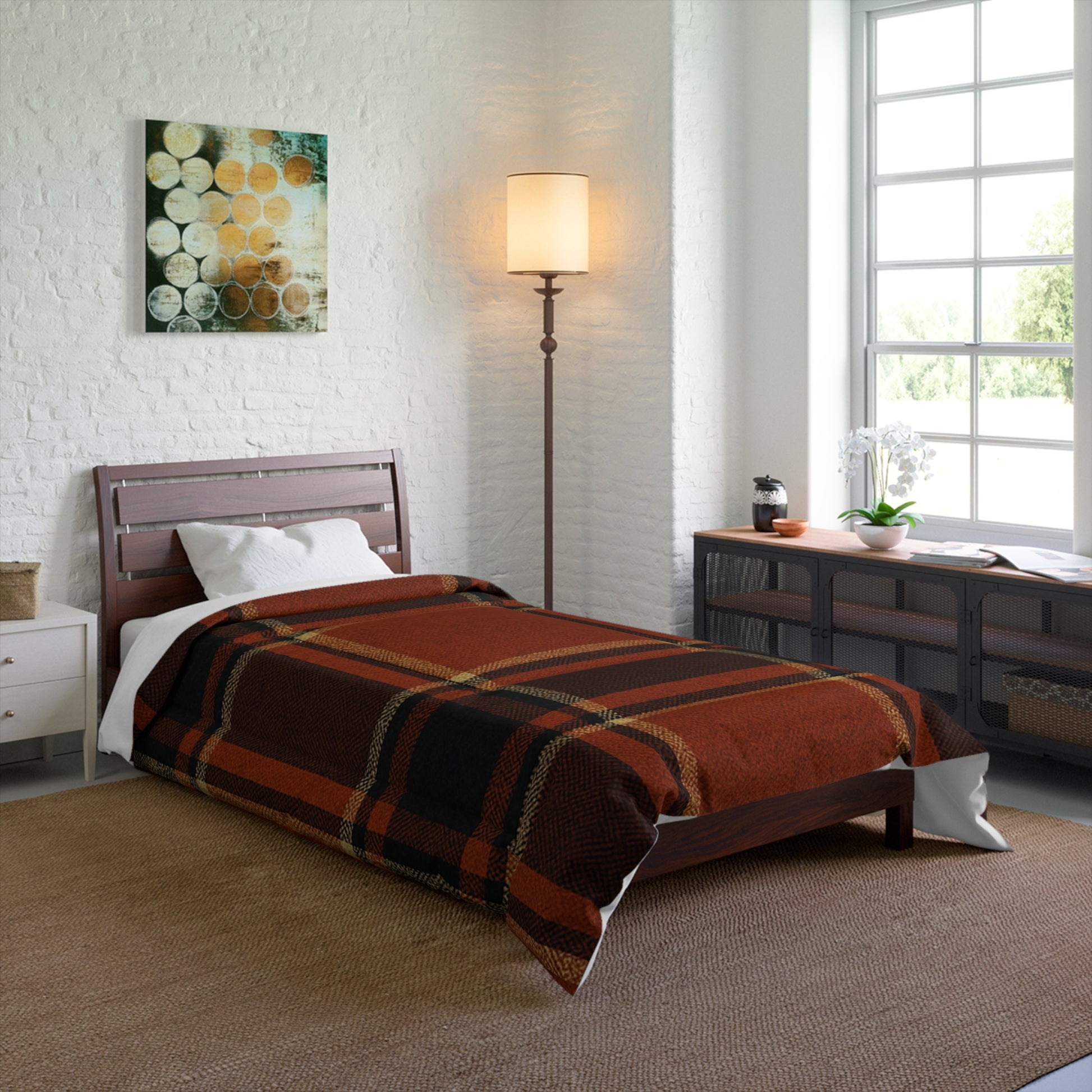 Plaid Comforter - Cozy Blanket for Home, Rustic Style Bedding, Warm Quilt for Fall, Perfect for Gifting, Bedroom Decor