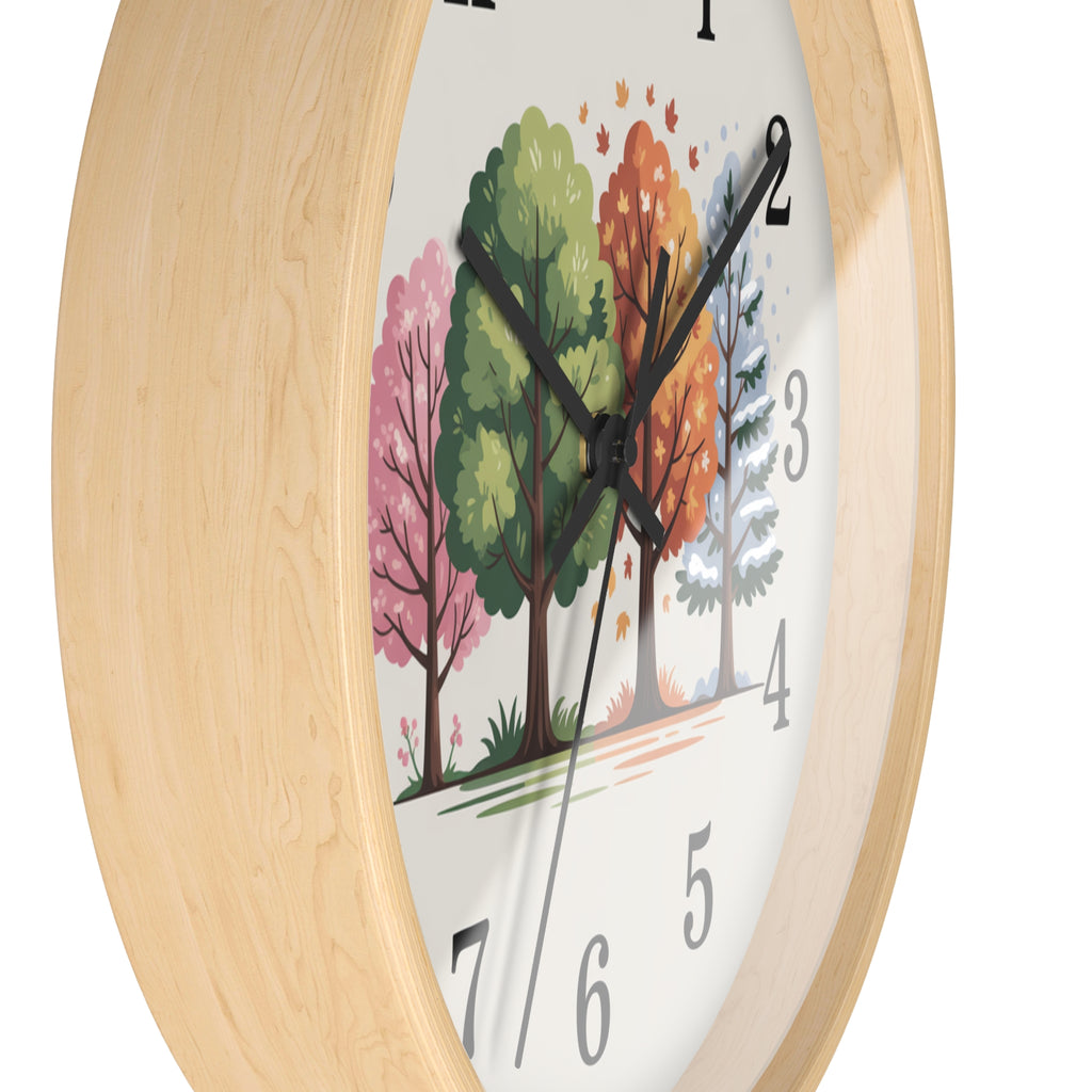 Seasonal Trees Wall Clock – Nature-Inspired Home Decor