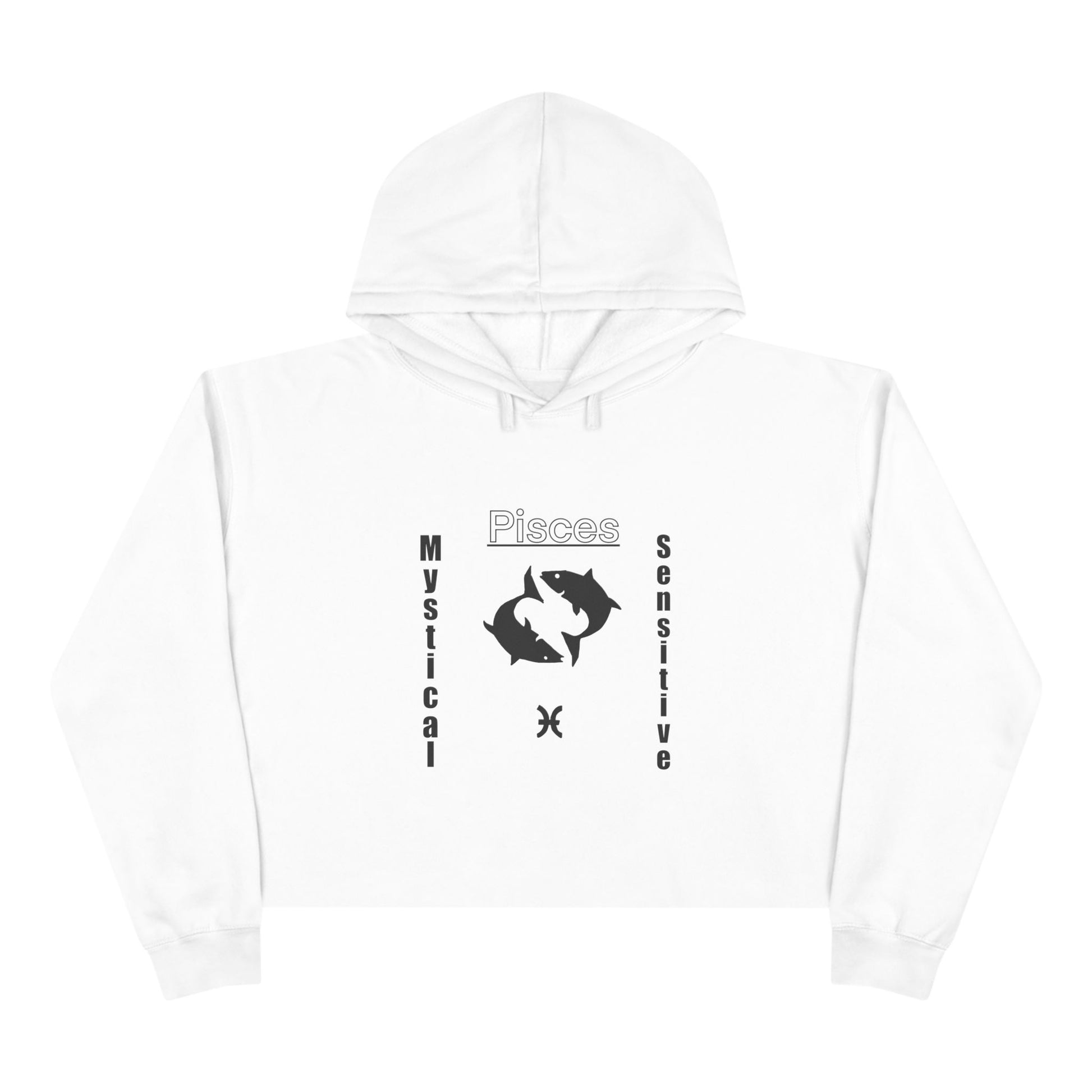 Mystical Pisces Crop Hoodie, Astrology Crop Top, Gift for Her, Zodiac Signs Clothing, Cool Casual Wear, Sensitive Mystical Vibe