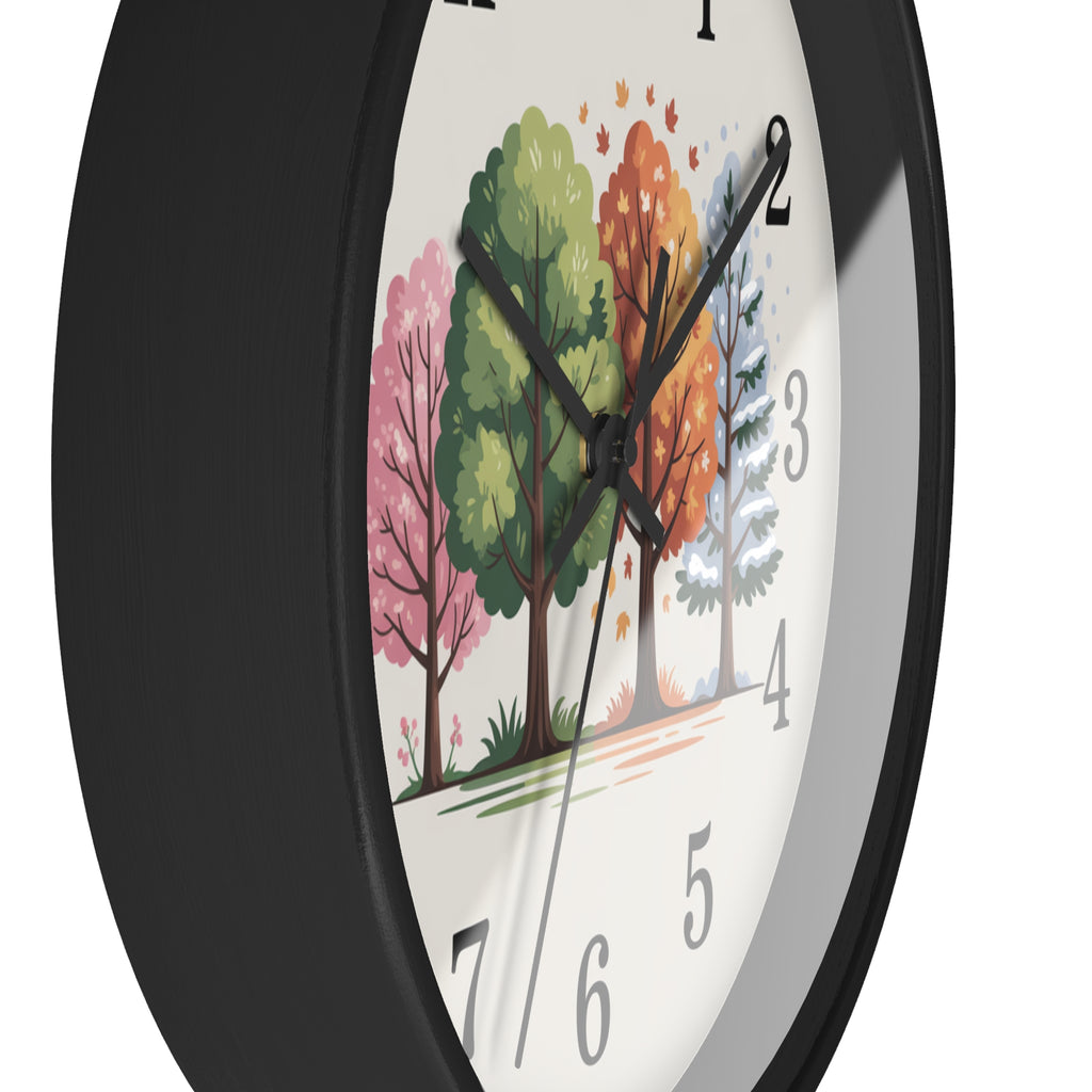 Seasonal Trees Wall Clock – Nature-Inspired Home Decor