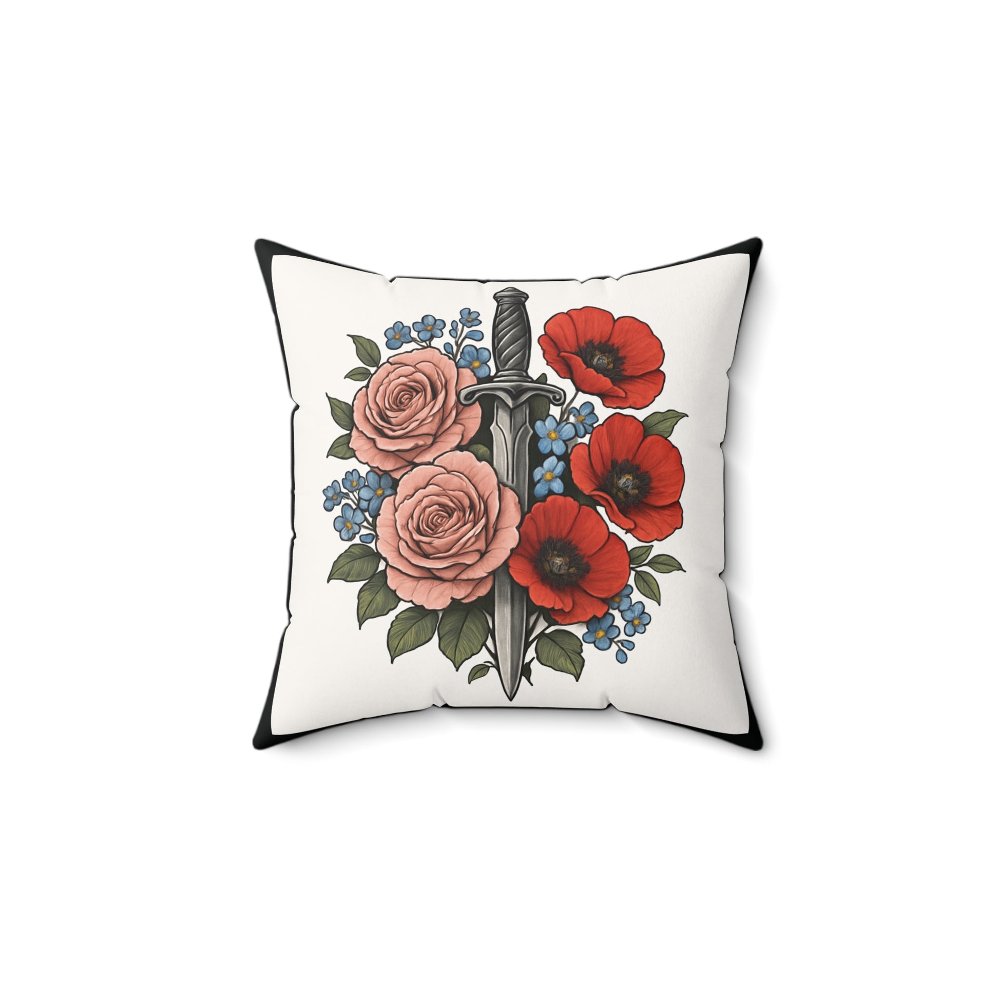 Romantic Floral Sword Pillow, Cozy Home Decor, Gift for Her, Boho Style Cushion, Bedroom Accent, Unique Housewarming