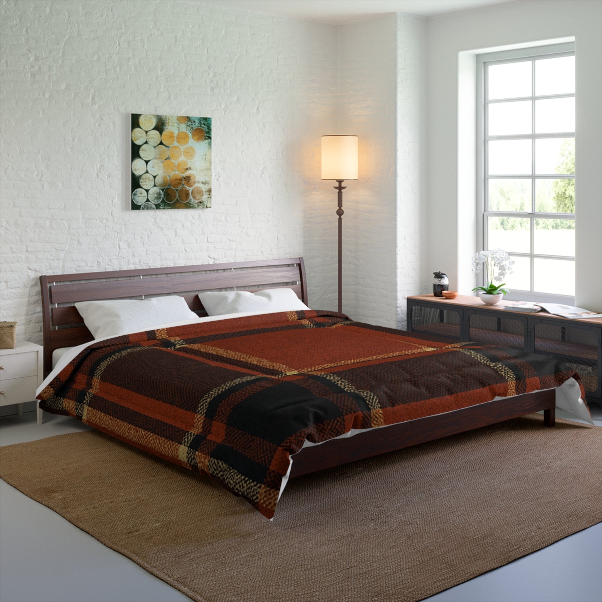 Plaid Comforter - Cozy Blanket for Home, Rustic Style Bedding, Warm Quilt for Fall, Perfect for Gifting, Bedroom Decor