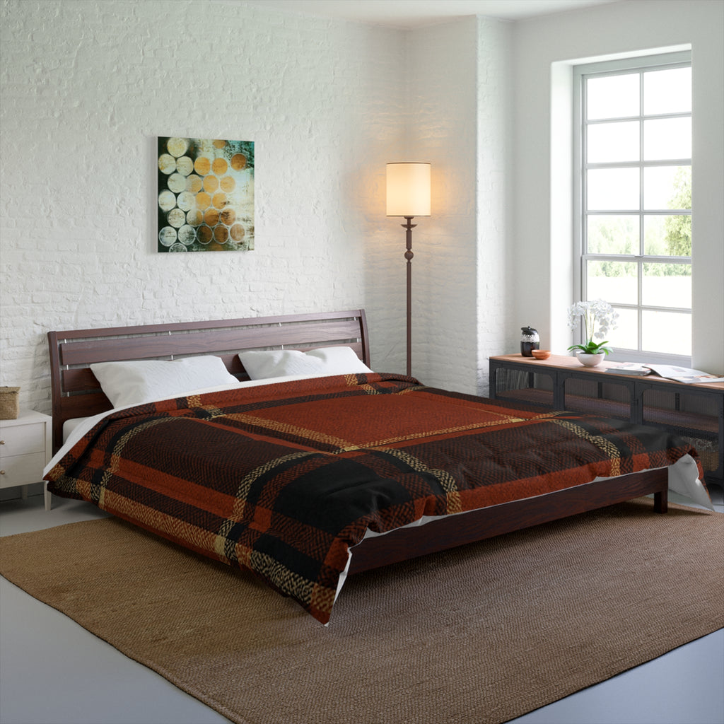 Plaid Comforter - Cozy Blanket for Home, Rustic Style Bedding, Warm Quilt for Fall, Perfect for Gifting, Bedroom Decor