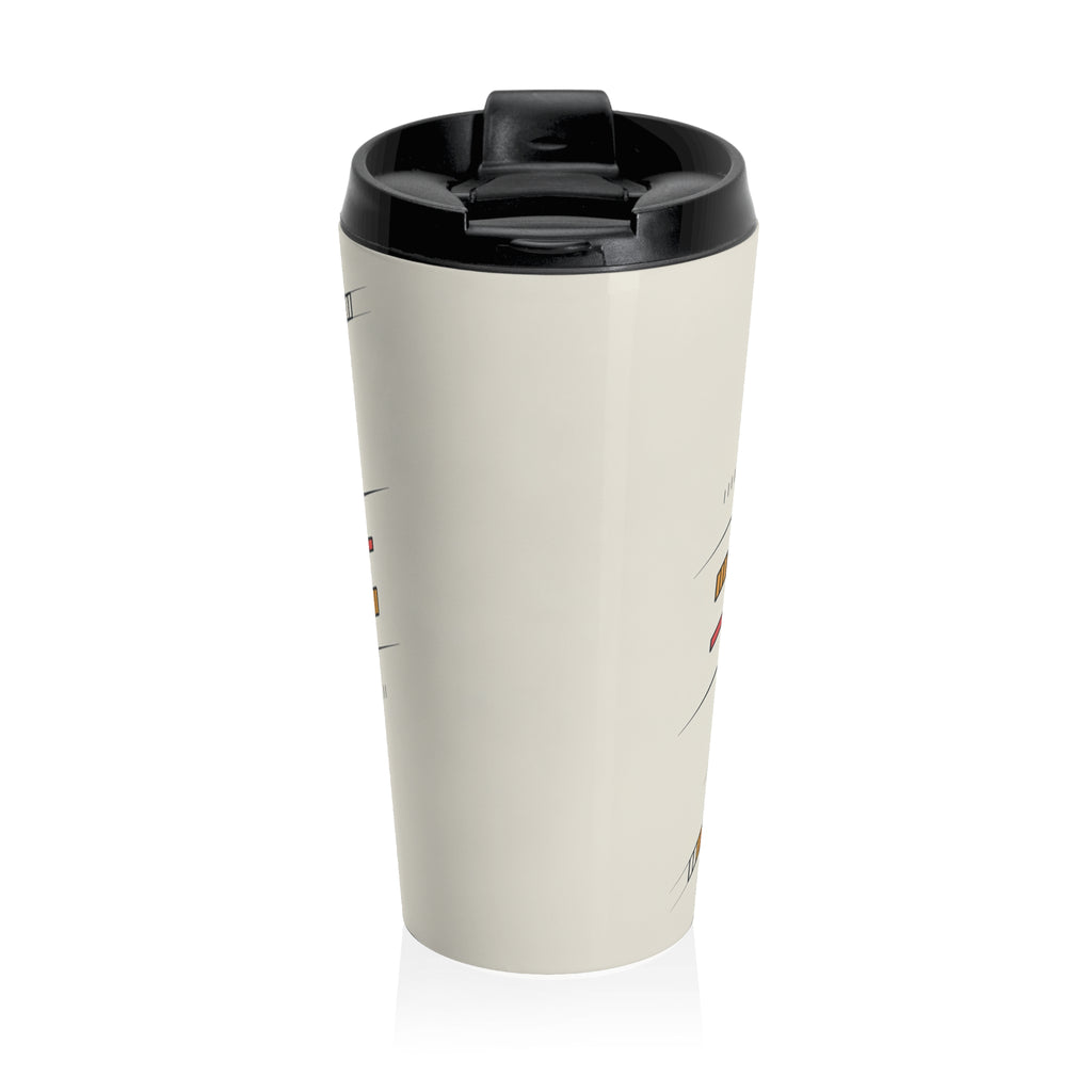 Geometric Pattern Stainless Steel Travel Mug - Perfect for Coffee Lovers on the Go