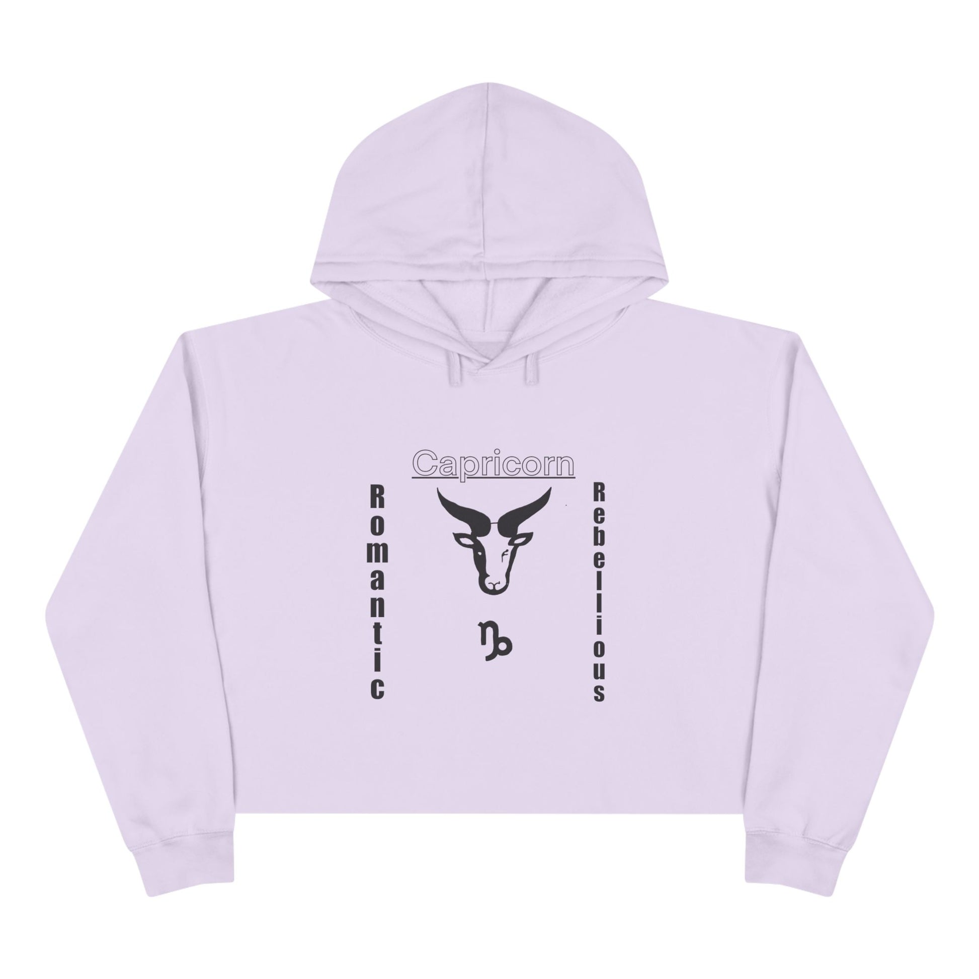 Stylish Crop Hoodie - Romantic & Rebellious Capricorn Design, Trendy Apparel, Perfect Gift for Zodiac Lovers, Astrology Fashion