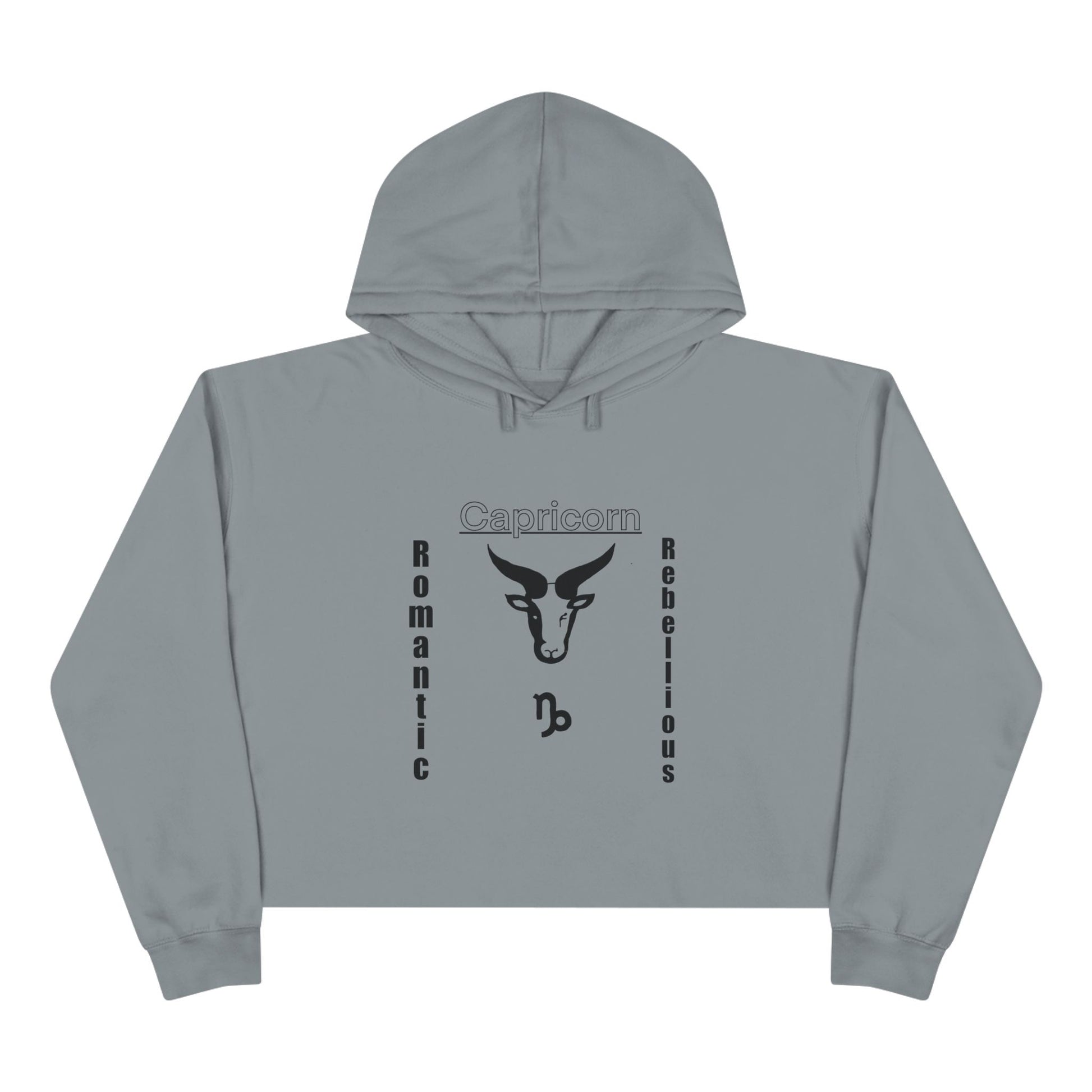 Stylish Crop Hoodie - Romantic & Rebellious Capricorn Design, Trendy Apparel, Perfect Gift for Zodiac Lovers, Astrology Fashion