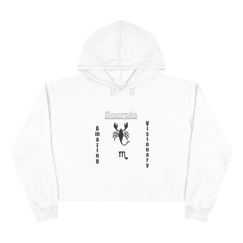 Chic Astrological Crop Hoodie, Trendy Zodiac Sweatshirt, Scorpio Style Top, Astrology Gift for Her, Unique Fashion Statement