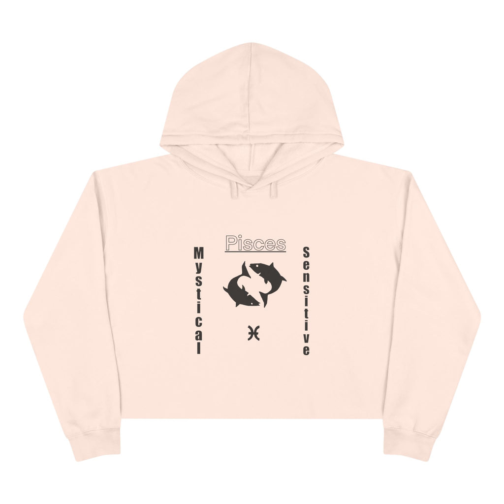 Mystical Pisces Crop Hoodie, Astrology Crop Top, Gift for Her, Zodiac Signs Clothing, Cool Casual Wear, Sensitive Mystical Vibe