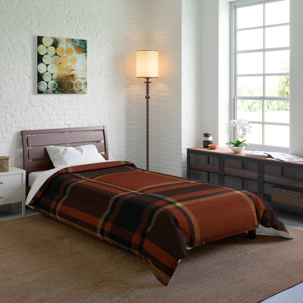 Plaid Comforter - Cozy Blanket for Home, Rustic Style Bedding, Warm Quilt for Fall, Perfect for Gifting, Bedroom Decor