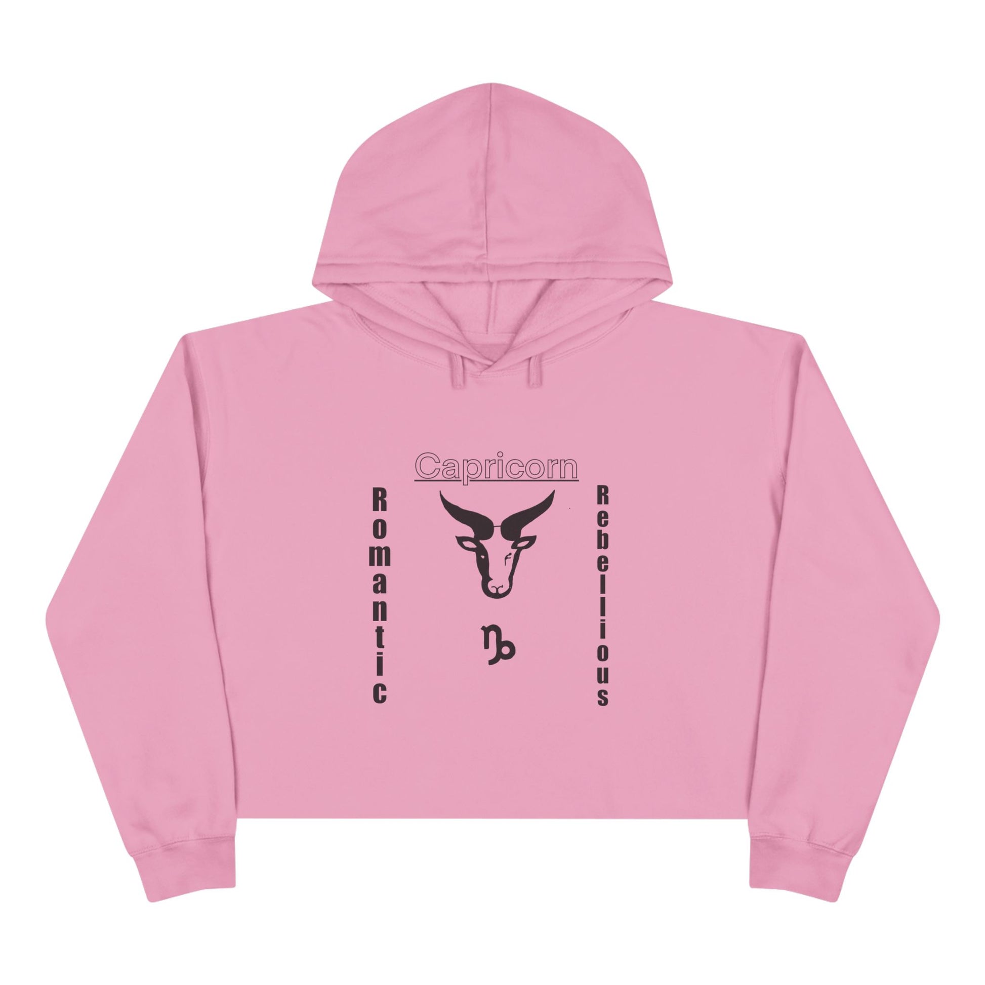 Stylish Crop Hoodie - Romantic & Rebellious Capricorn Design, Trendy Apparel, Perfect Gift for Zodiac Lovers, Astrology Fashion