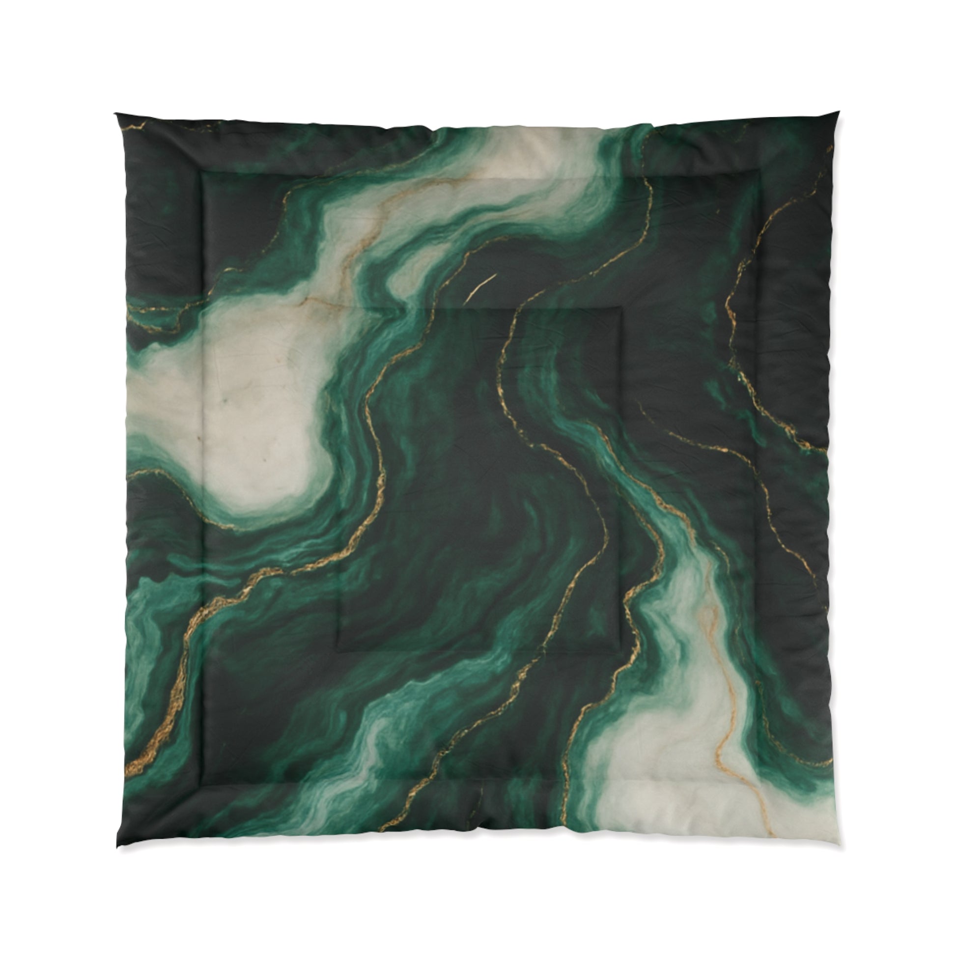 Elegant Marble Green Comforter - Luxury Bedding, Home Decor, Gift for Her, Cozy Bedroom Essentials, Modern Interior Accent