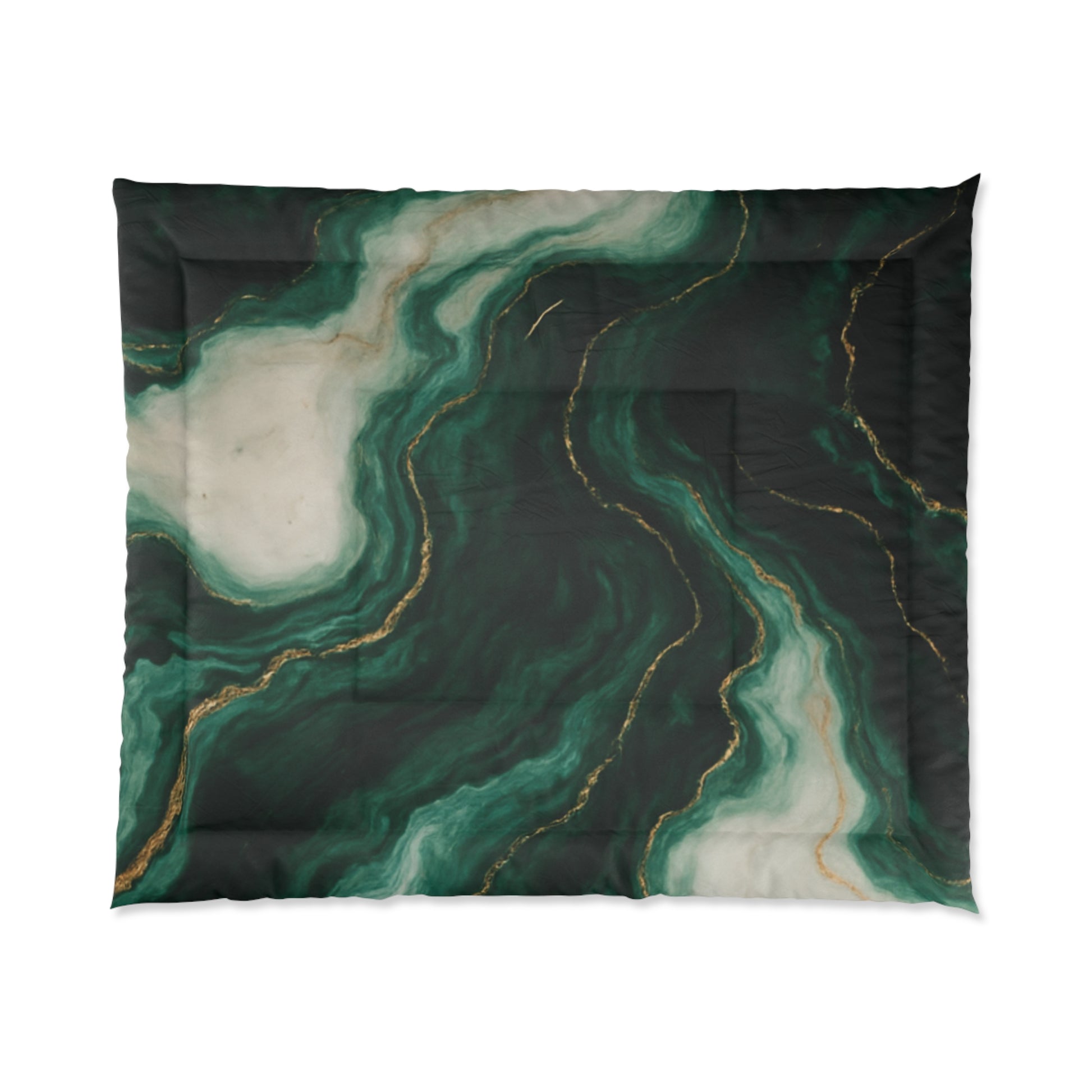 Elegant Marble Green Comforter - Luxury Bedding, Home Decor, Gift for Her, Cozy Bedroom Essentials, Modern Interior Accent