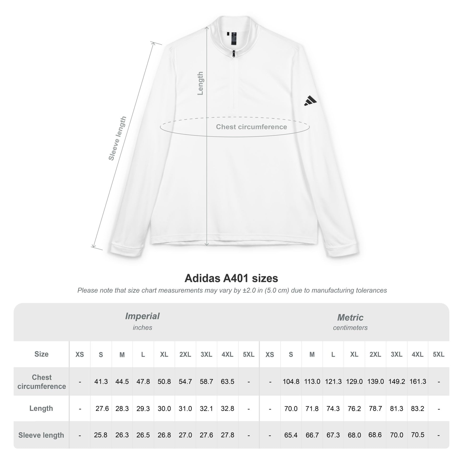 "Don't Sweat It" Adidas Quarter-Zip Pullover — White Performance Golf Top
