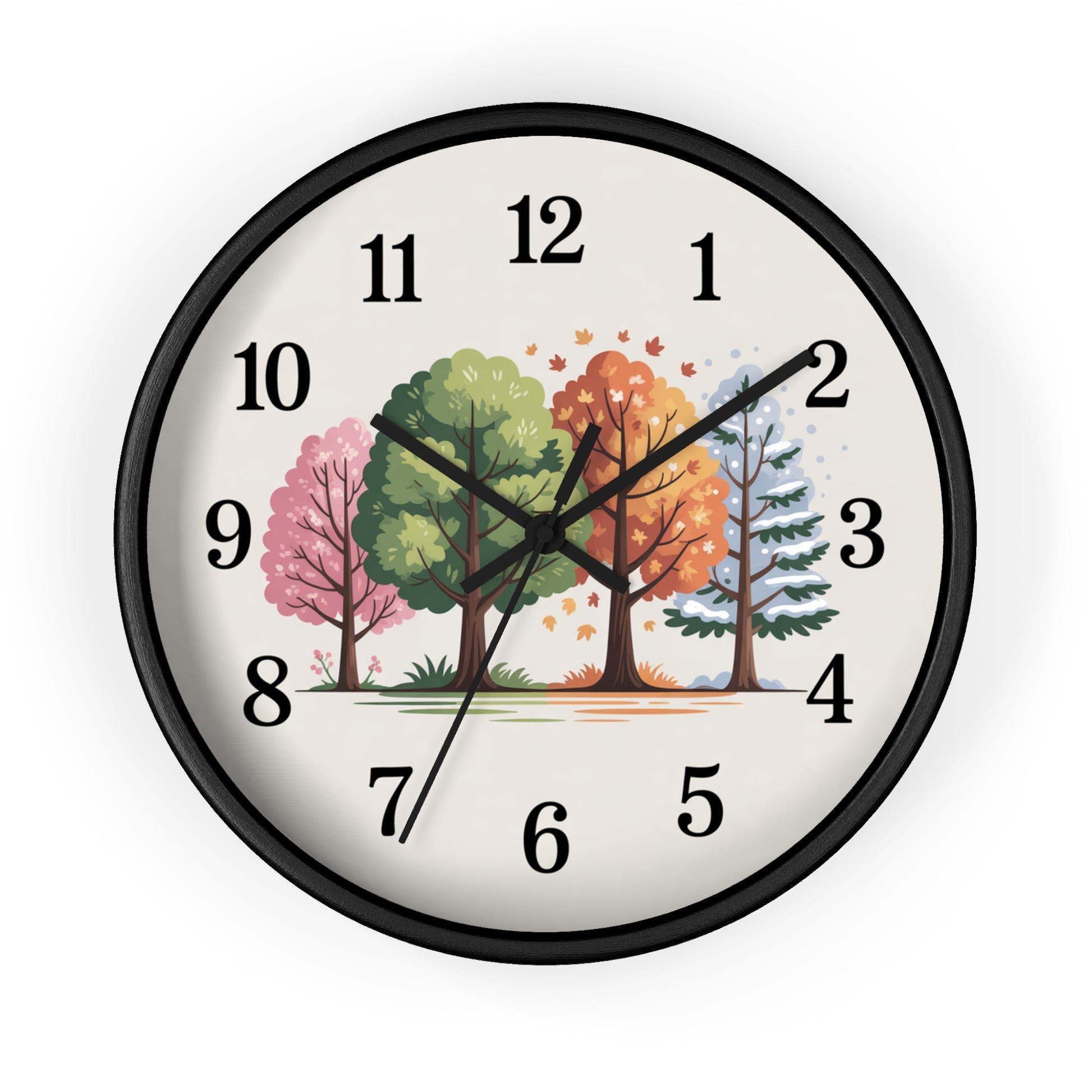 Seasonal Trees Wall Clock – Nature-Inspired Home Decor