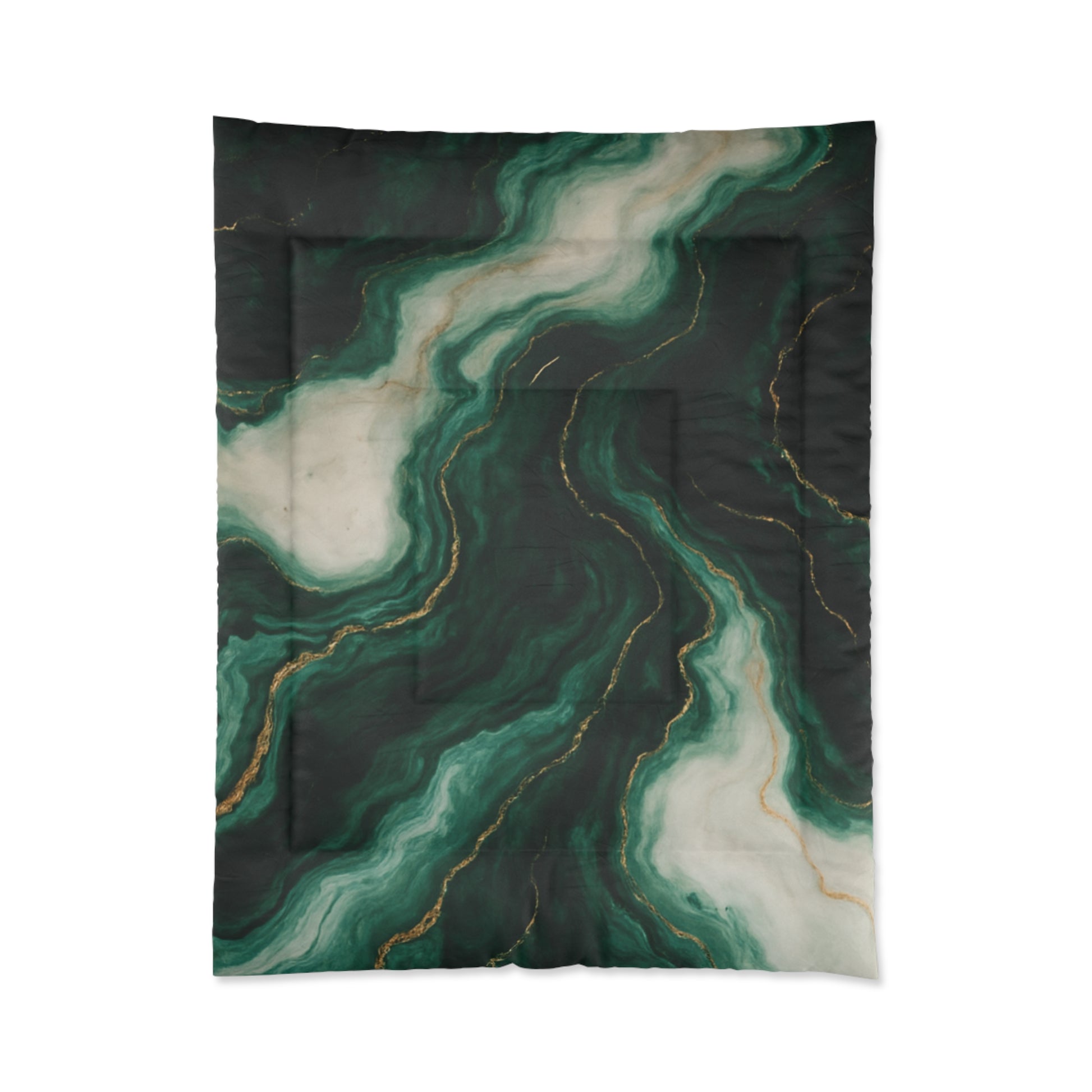 Elegant Marble Green Comforter - Luxury Bedding, Home Decor, Gift for Her, Cozy Bedroom Essentials, Modern Interior Accent