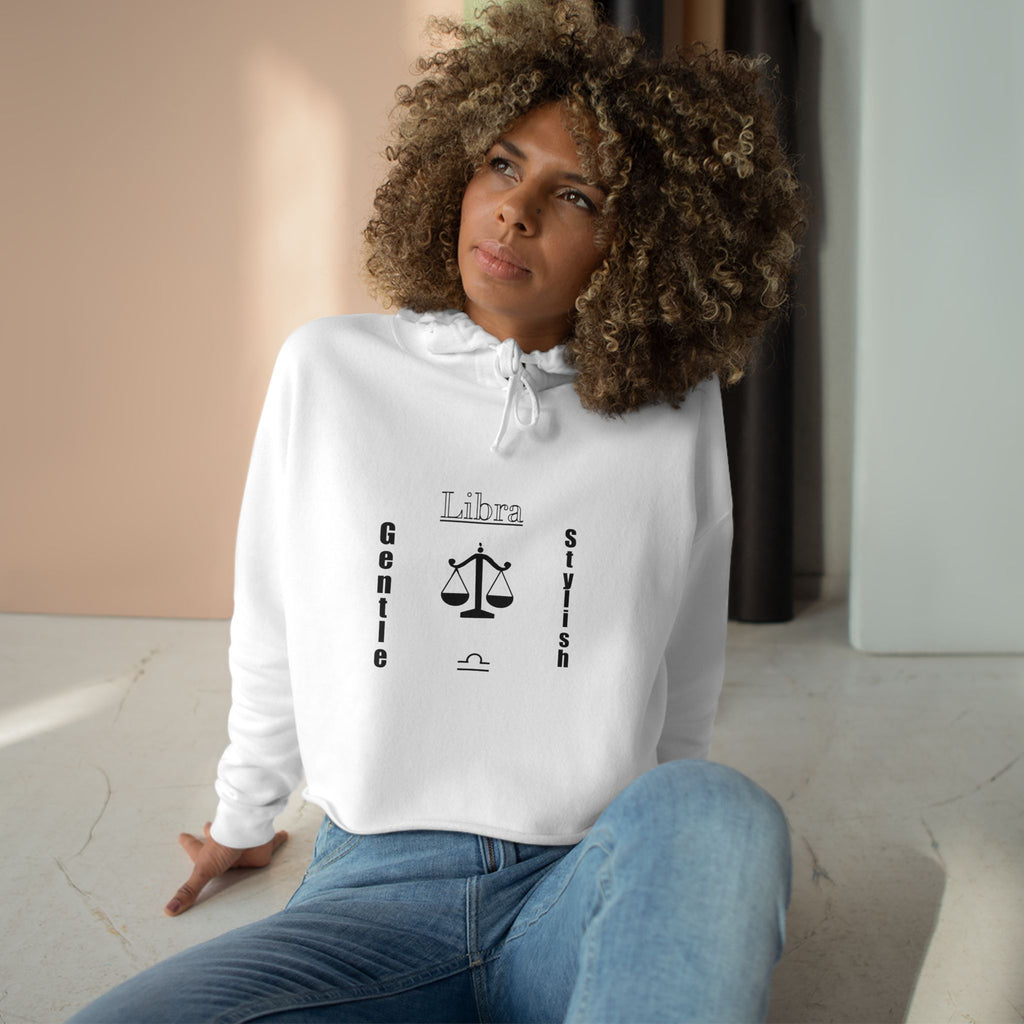 Chic Libra Crop Hoodie | Stylish Astrology Apparel, Zodiac Gift for Her, Trendy Lounge Wear, Astrology Lover Gift