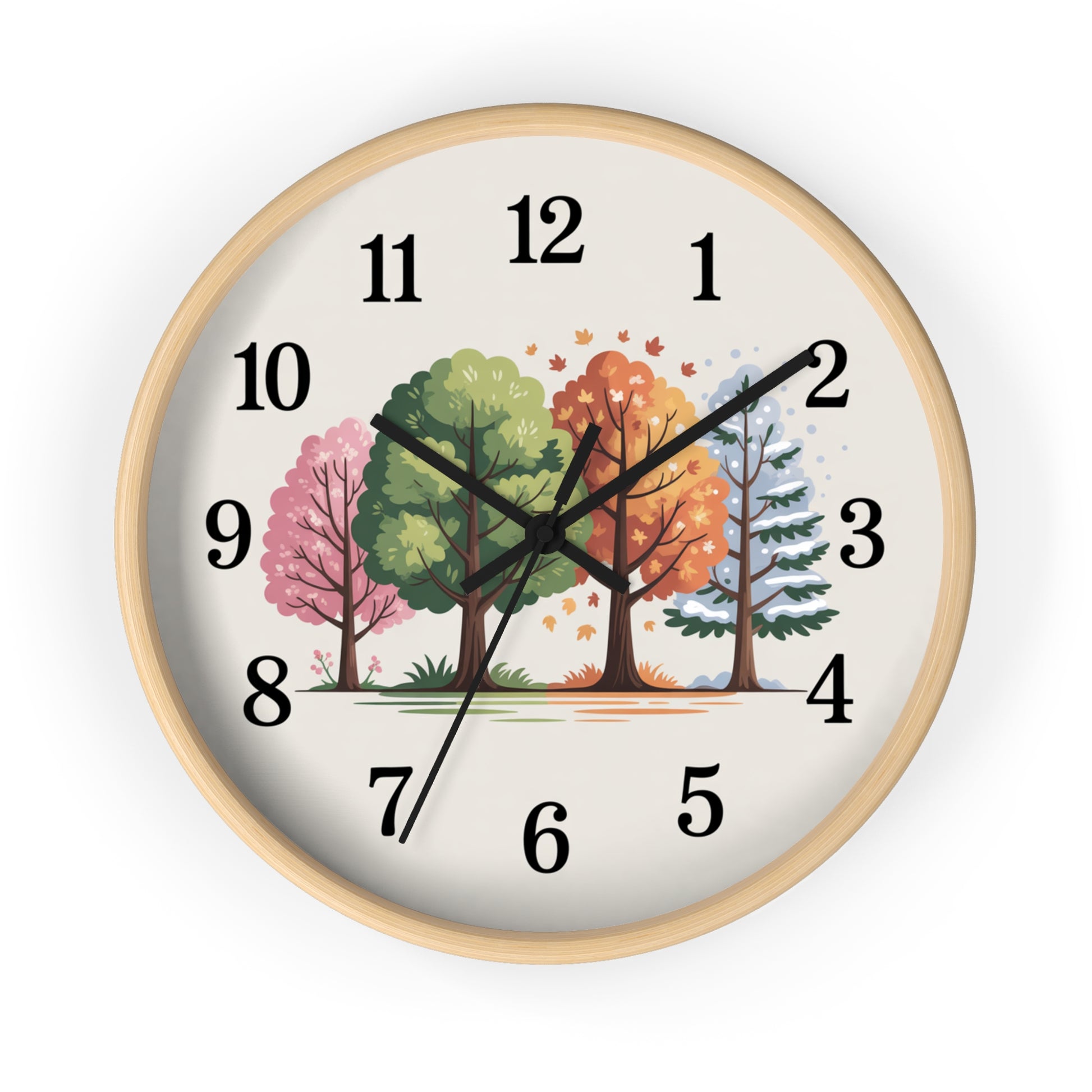 Seasonal Trees Wall Clock – Nature-Inspired Home Decor