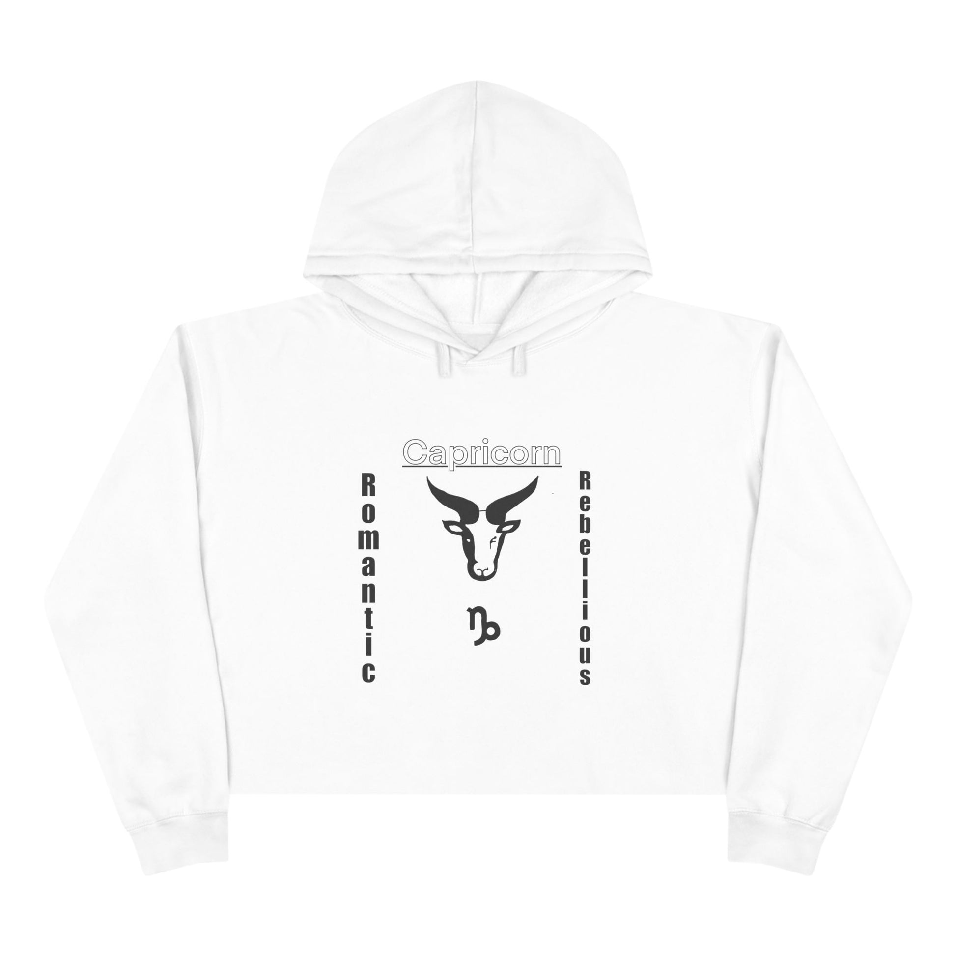 Stylish Crop Hoodie - Romantic & Rebellious Capricorn Design, Trendy Apparel, Perfect Gift for Zodiac Lovers, Astrology Fashion