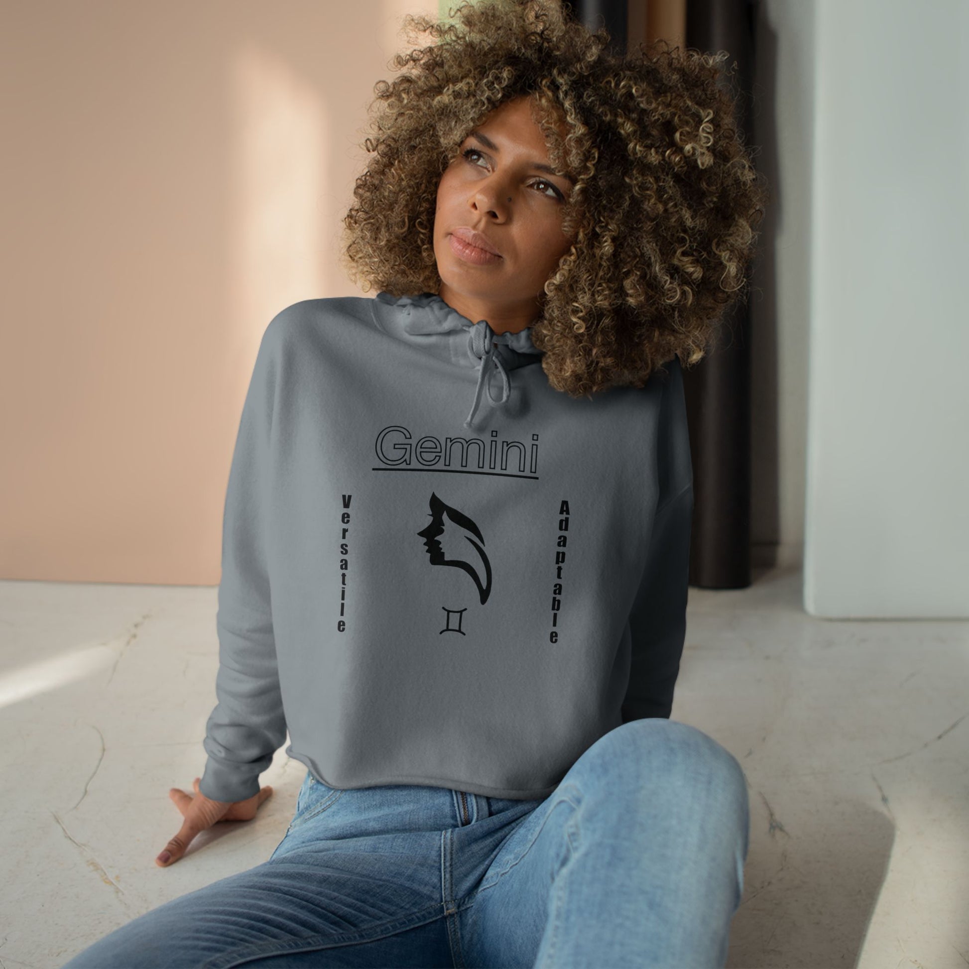 Gemini Crop Hoodie, Zodiac Apparel, Astrology Fashion, Unique Gift for Her, Cute and Comfy Sweatshirt