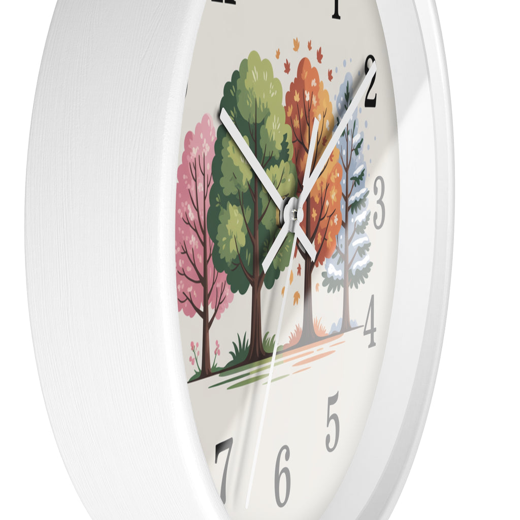 Seasonal Trees Wall Clock – Nature-Inspired Home Decor