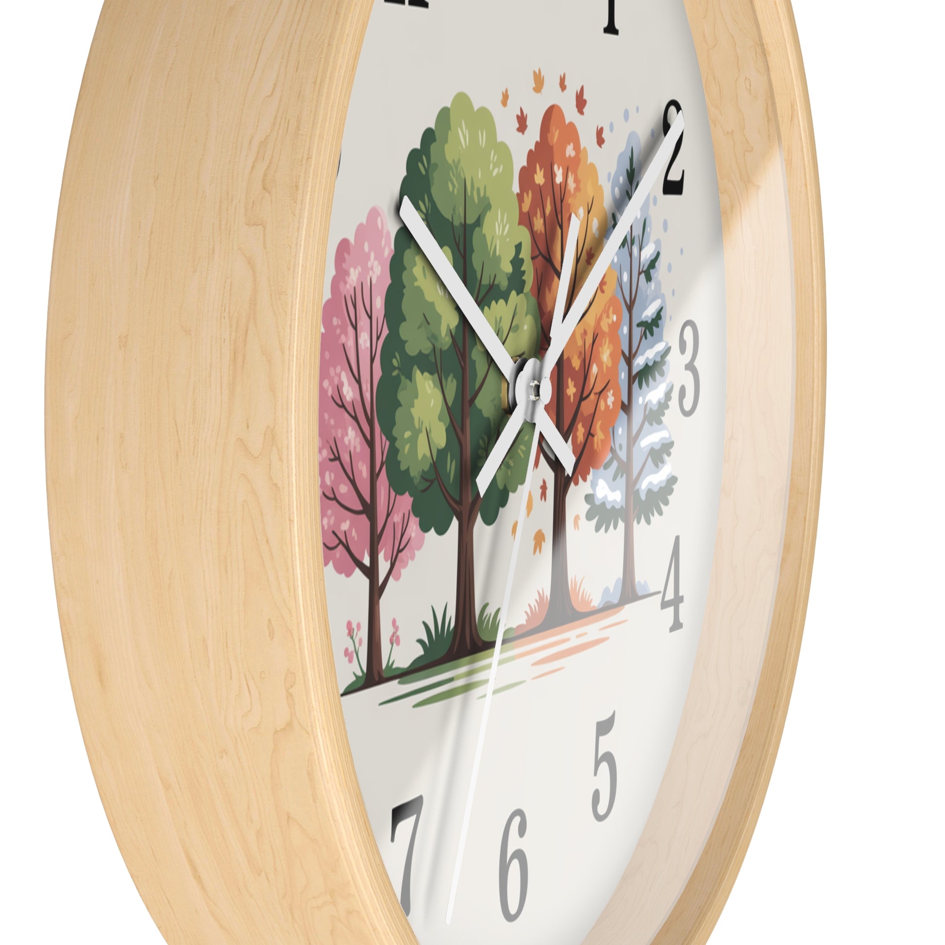 Seasonal Trees Wall Clock – Nature-Inspired Home Decor
