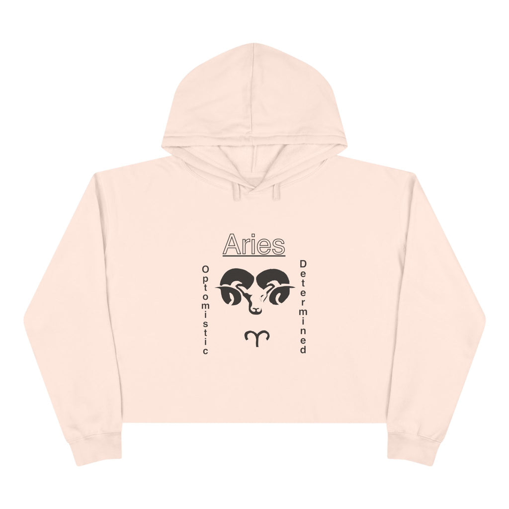 Aries Zodiac Crop Hoodie - Determined Style, Astrology Fashion, Gift for Aries, Cozy Astrology Wear, Birthday Celebration Outfit