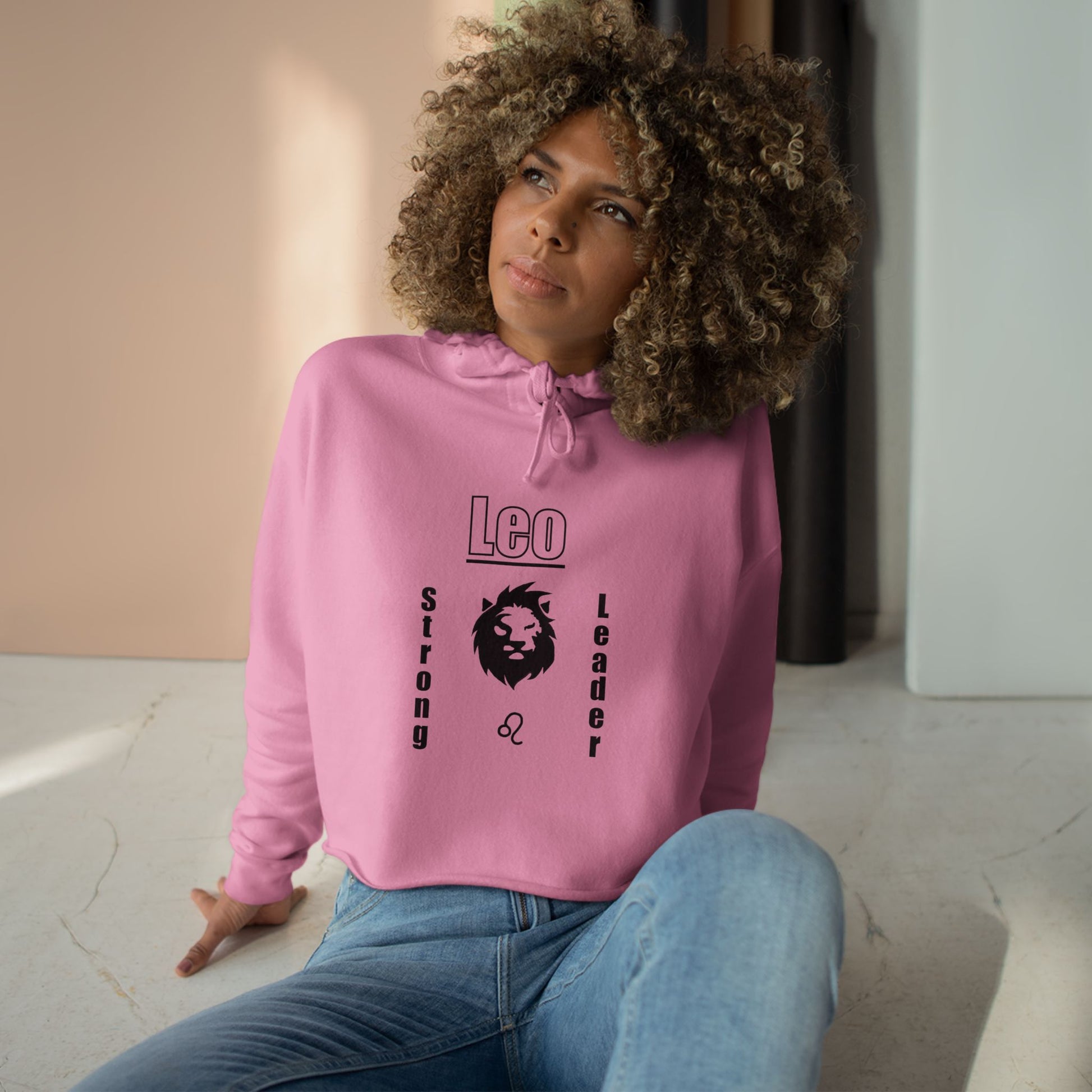 Leo Zodiac Crop Hoodie - Strong Leader Gift, Astrology Apparel, Astrology Gifts, Zodiac Sign Hoodie, Horoscope Fashion